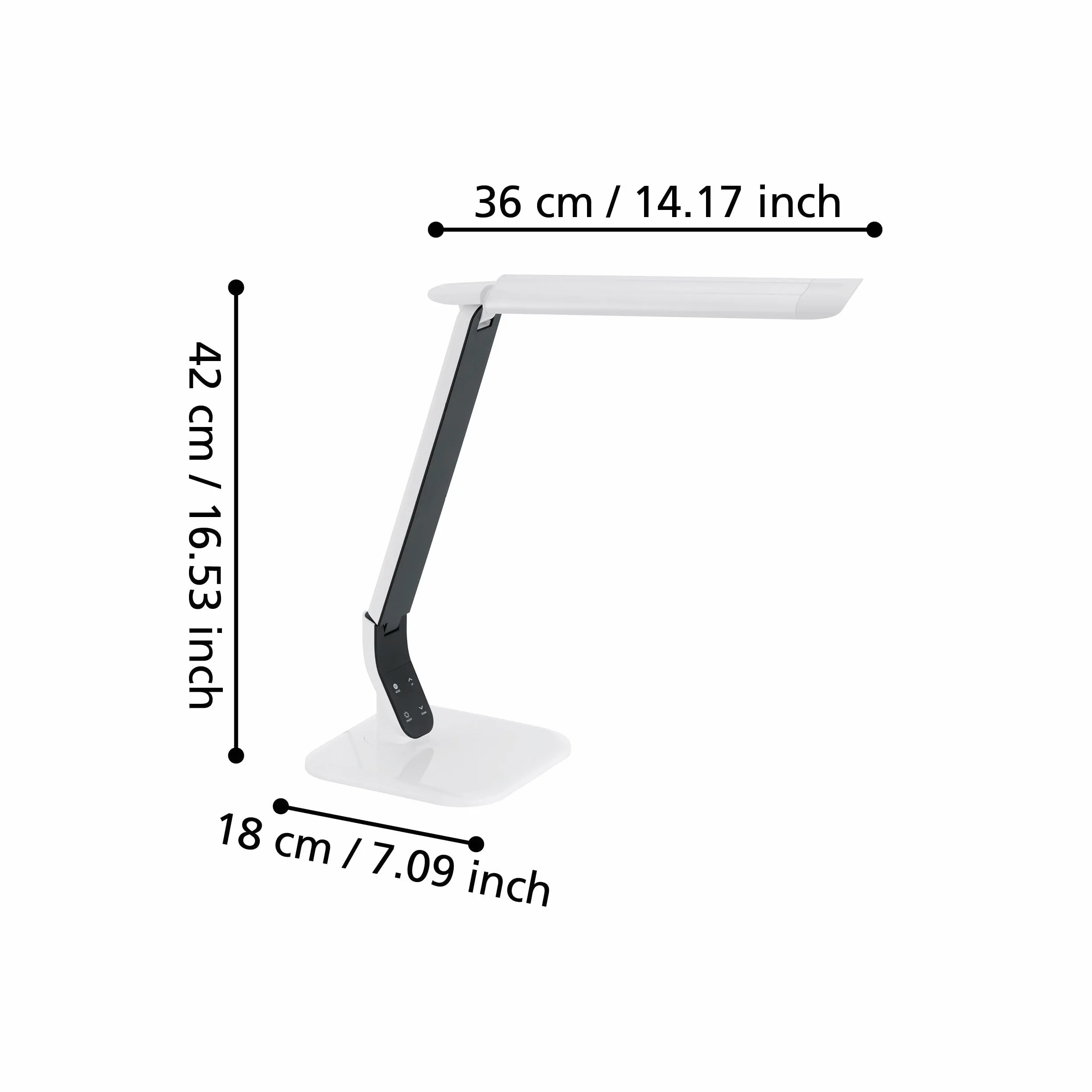 EGLO Lampa stołowa LED Sellano, 1-płomienna z dotykiem | zmiana barwy światła (ciepła, neutralna, zimna), ściemnialna, biurkowa z tworzywa i stali, biała, czarna