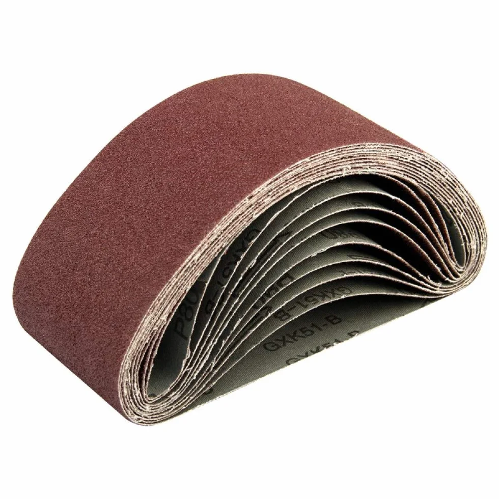Zestaw taśm szlifierskich， 20 sztuk pasów ściernych 75 mm x 457 mm, tlenek glinu, taśma ścierna do szlifierki taśmowej, czerwonobrązowy