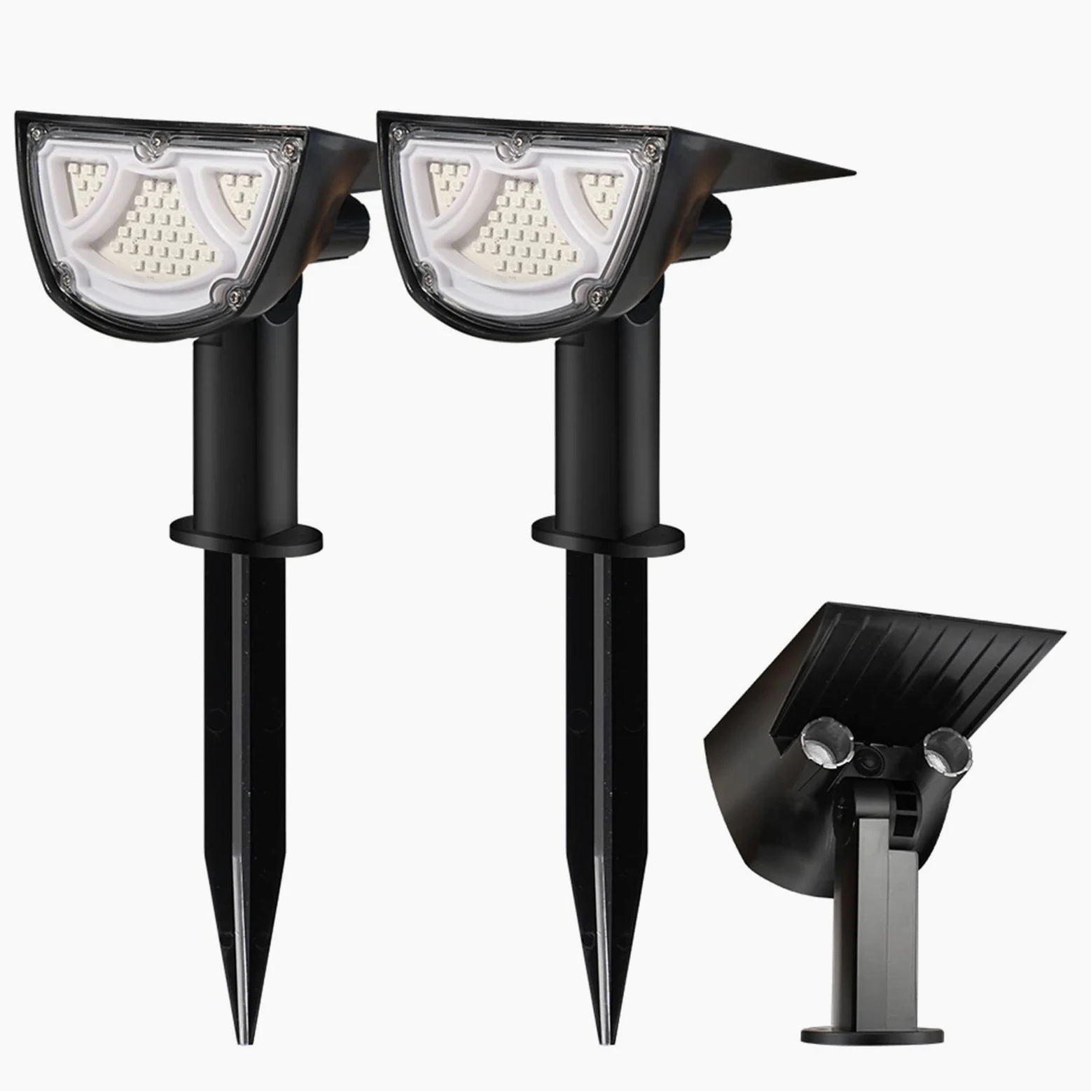Wodoodporny Reflektor Solarny Zewnętrzna Lampa Trawnikowa Dekoracyjne Oświetlenie Ogrodowe Do ścieżek Zestaw 2 Zewnętrznych Lamp Solarnych