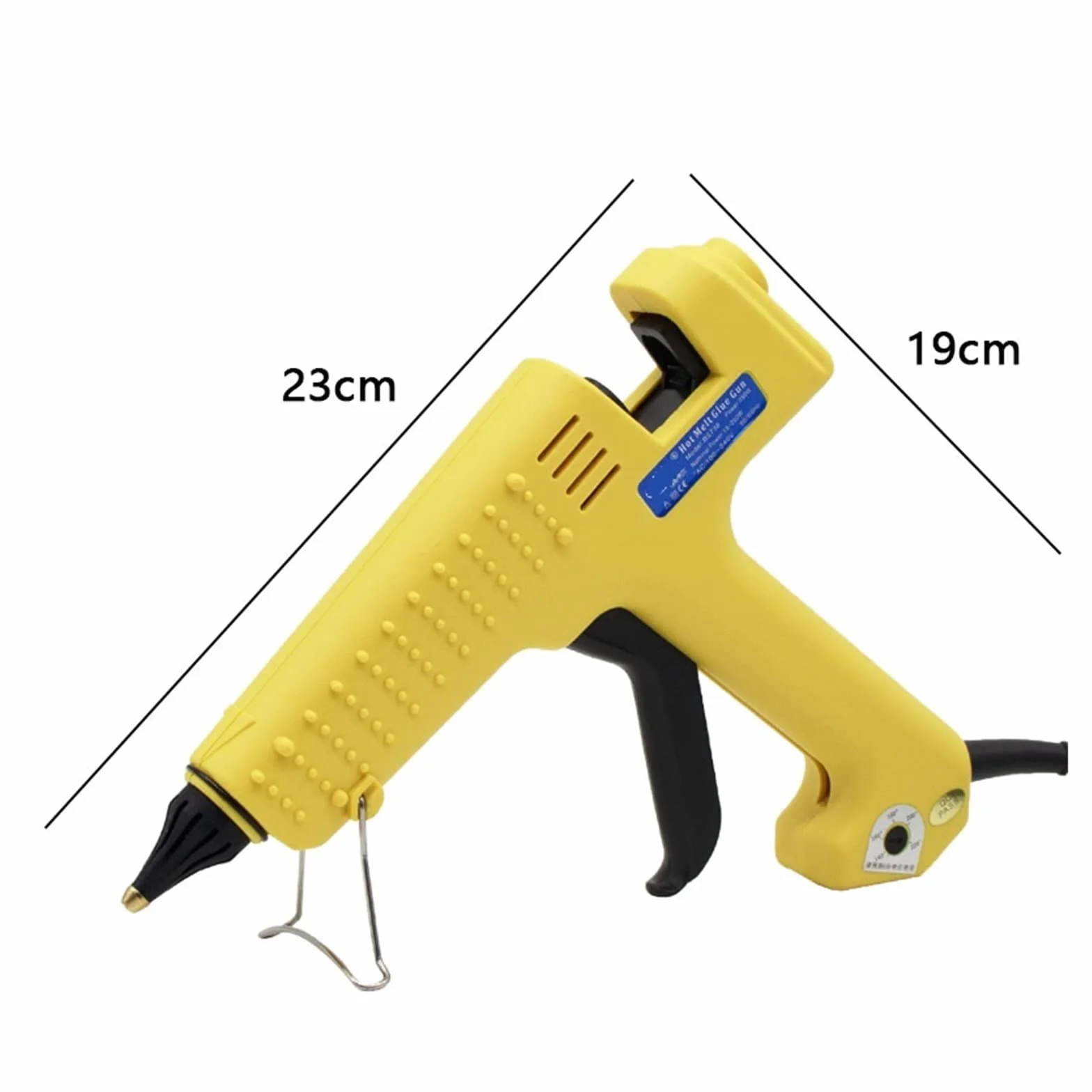 Pistolet do klejenia na gorąco do prac rzemieślnic Pudełko na pistolet do klejenia 200W 250W Pistolet do klejenia na gorąco Regulowana temperatura Pistolet z klejem termicznym z długą dyszą Profesjona
