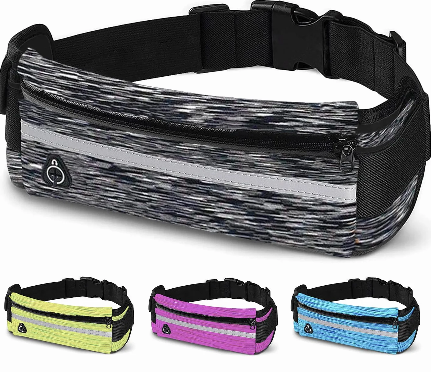 Sportowa opaska na ramię Neopren Unisex Wodoodporny z Odblaskowe Paski Regulowany Pasek dla iPhone 12/12Pro/12ProMax/XR/XS/X/8 Samsung S20/10/S9/S8, czarny