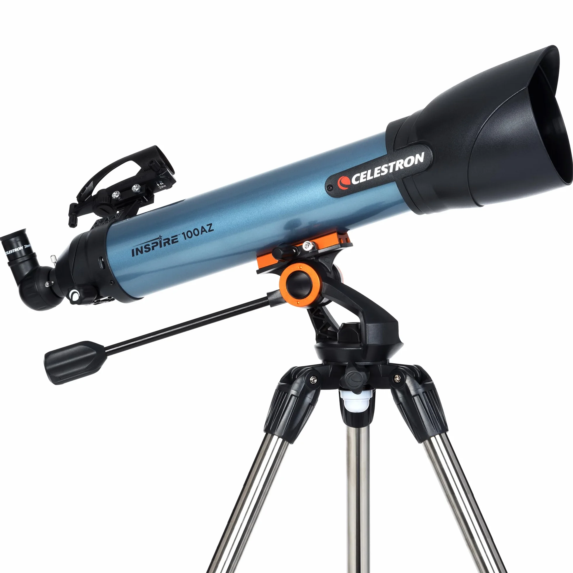 Celestron Inspire 100AZ Teleskop refrakcyjny z adapterem do smartfona niebieski