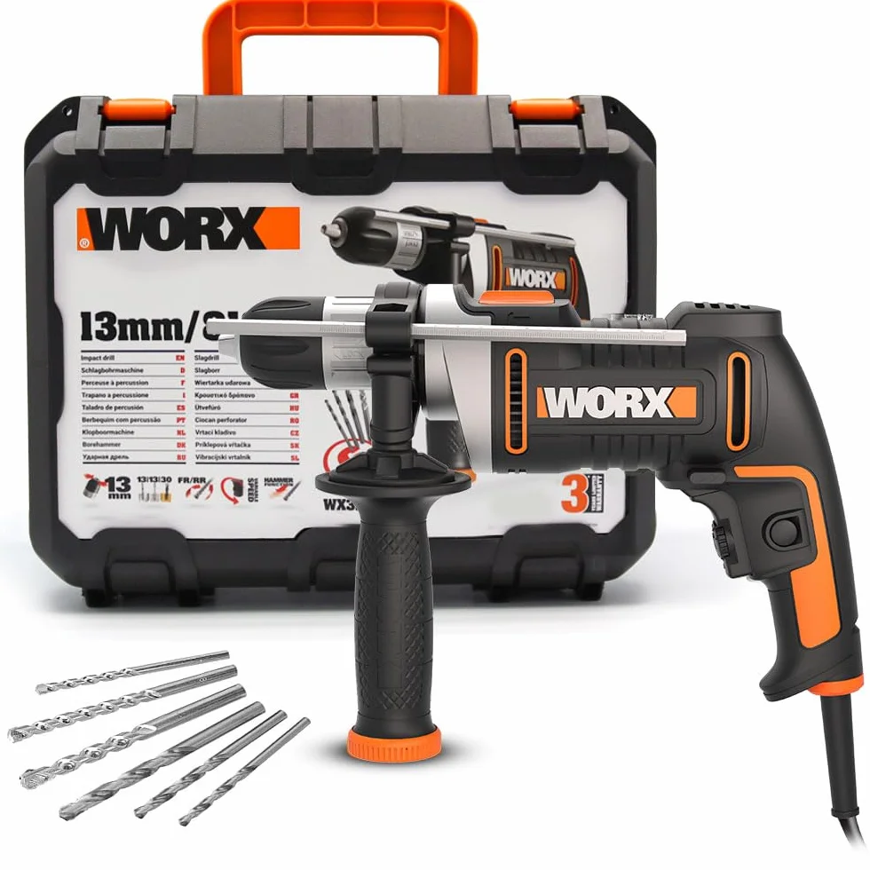 Wiertarka udarowa WX328 | WORX | moc 800 W | Zrównoważona i lekka dla lepszej wydajności