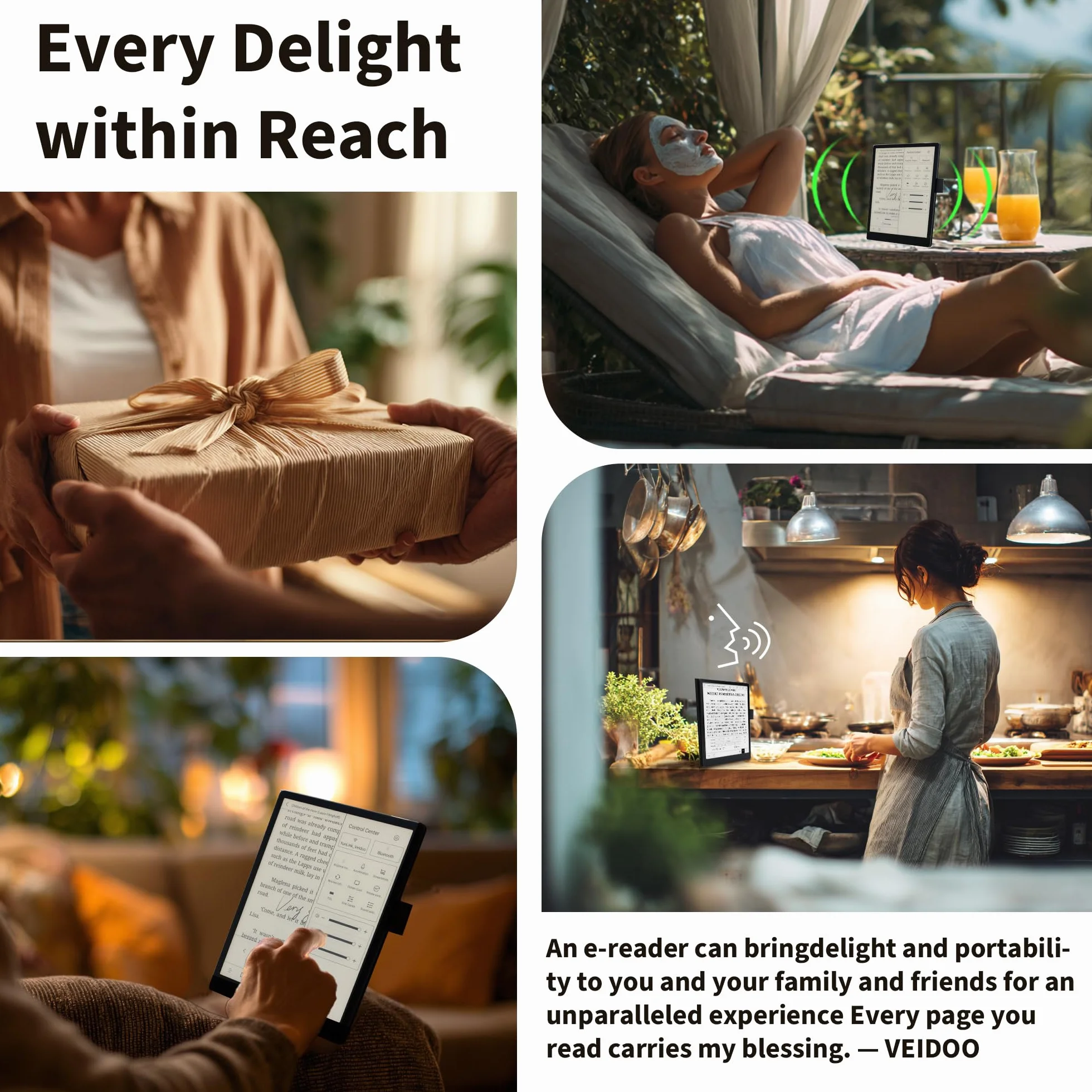 Veidoo Czytnik e-booków 8,2 cala E-Ink 64 GB ROM 1440 × 1920 IPS 292 PPI SMARTlight WiFi Android