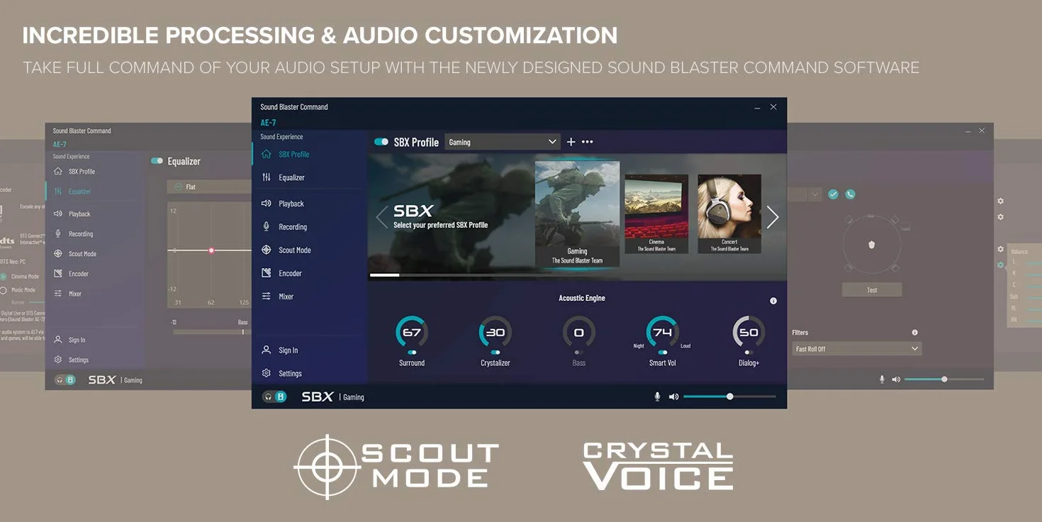 Creative Sound Blaster AE-7 70SB180000000 Karta Dźwiękowa z Modułem Sterującym, Szary