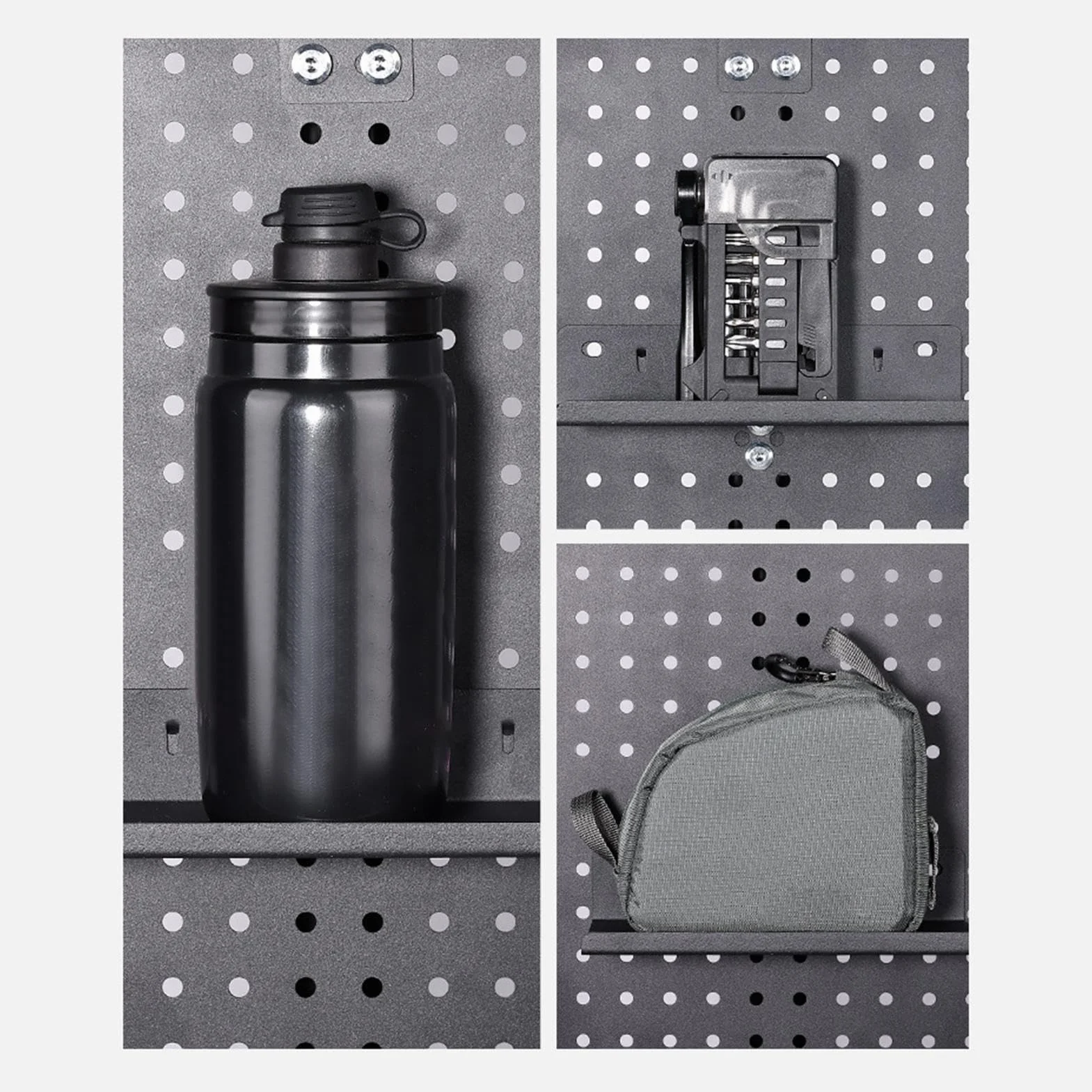 Pegboard zestaw do przechowywania na biurku, organizer rowerowy, uchwyt ścienny ze stopu aluminium z haczykami, do przechowywania z regulowanym układem, akcesoria garażowe, narzędzie do