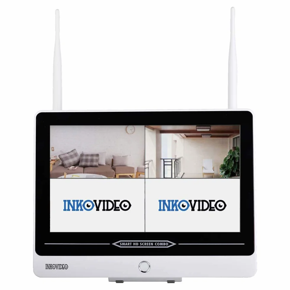 Inkovideo INKO-AL3003-2 – zestaw do monitoringu WLAN z wbudowanym monitorem 30,48 cm (12") i 2 kamerami 3 MP