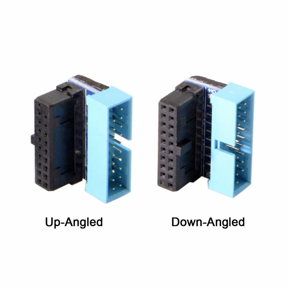Adapter kątowy USB 3.0 20Pin 19Pin męski na żeński 90 stopni