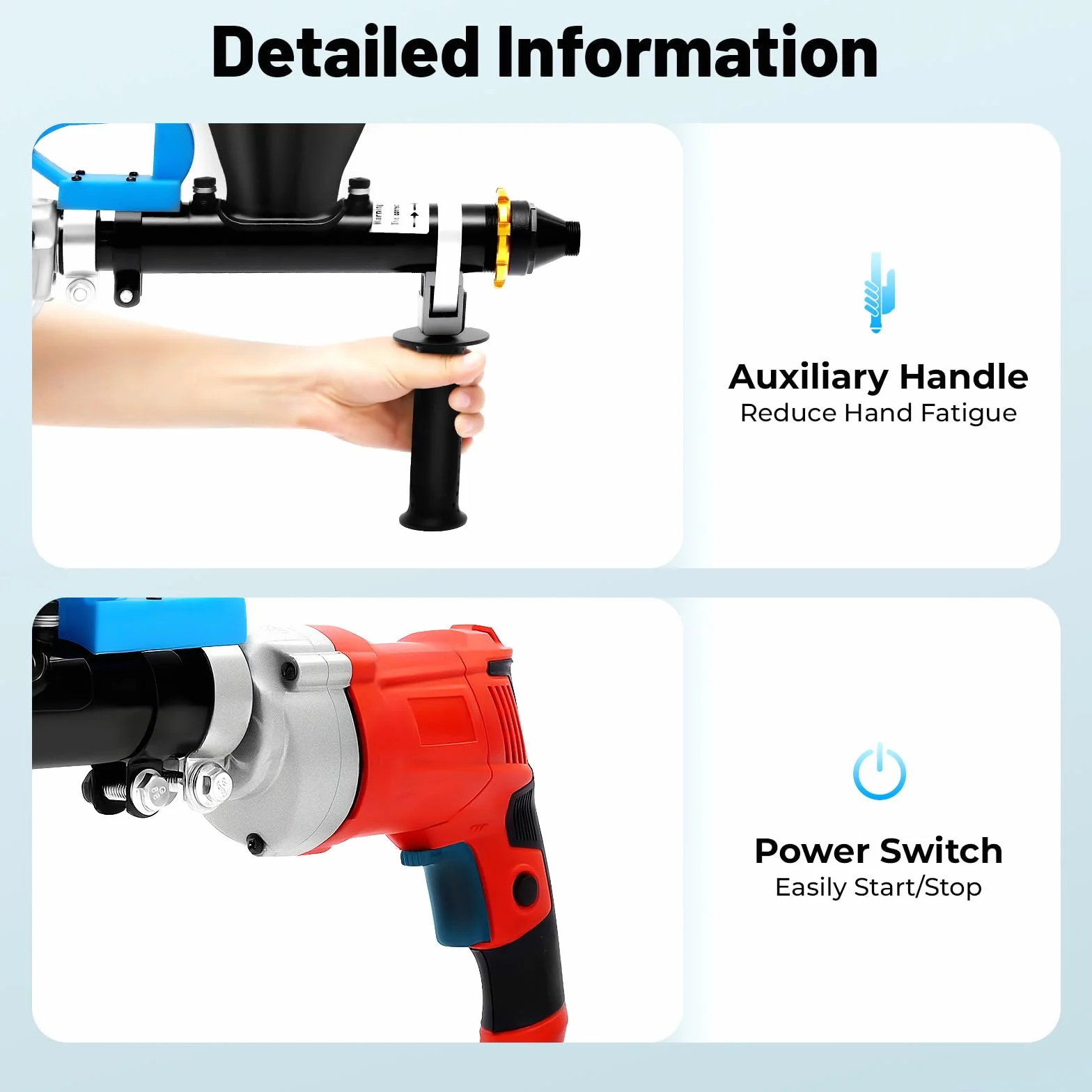 Elektryczna strzykawka do zaprawy murarskiej 700 W, pistolet do zaprawy z 2 dyszami do fug i natrysków do betonu, 220 V prasa do zaprawy drzwi bezpieczeństwa i napraw ścian, pistolet do fug wraz z