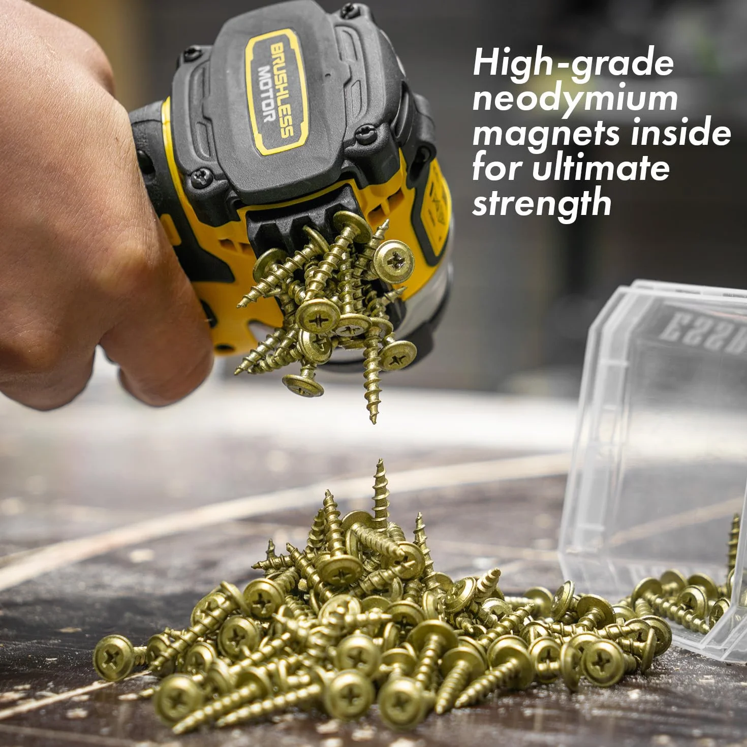 Simon Tools Magnetyczny uchwyt do wkrętarek udarowych i wiertarek – super mocny klej – akcesoria do wiertarek kompatybilne z większością marek wiertarek, takich jak Dewalt, Makita, Klein, Bosch i