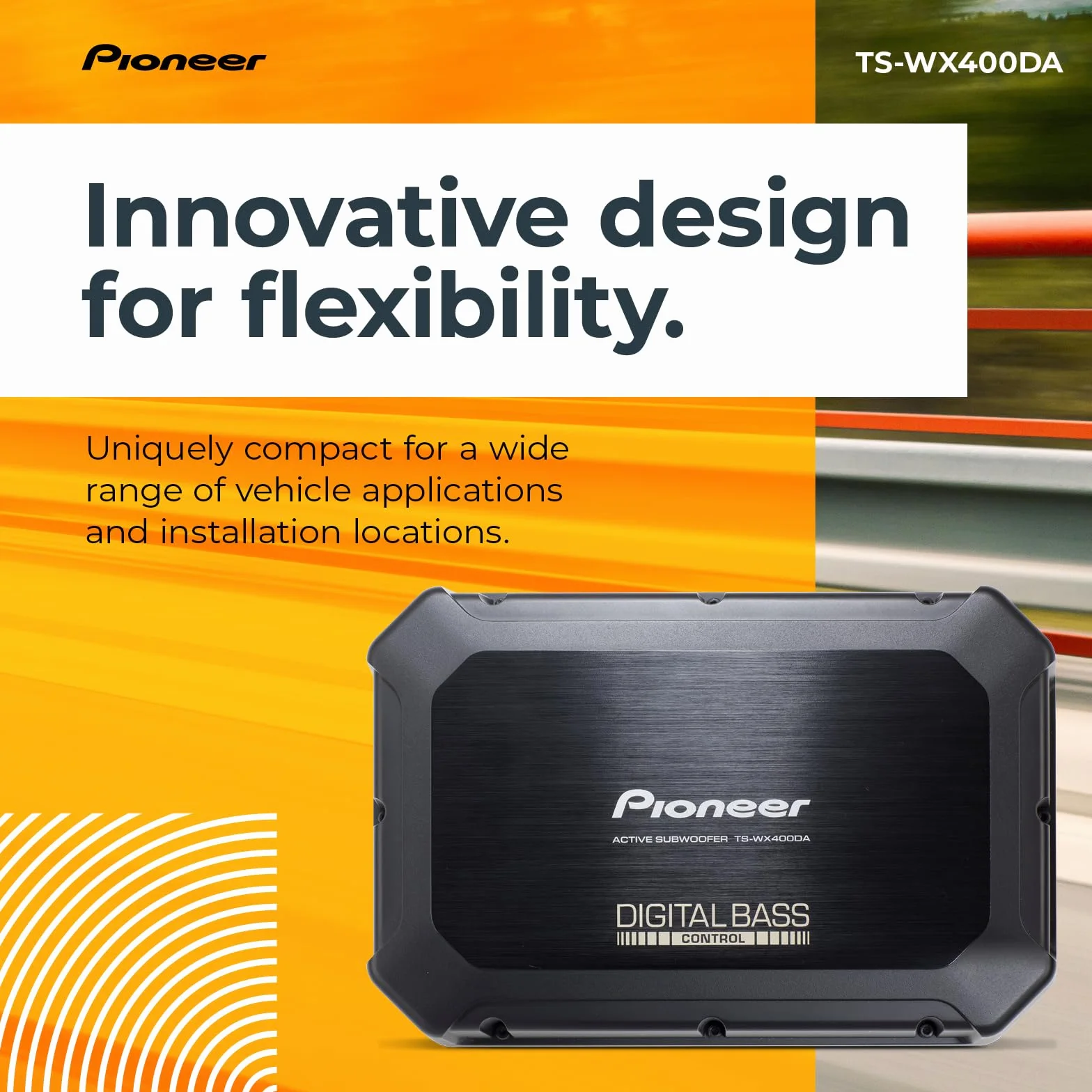 Pioneer TS-WX400DA Głośnik, Czarny, 300 x 100 x 200 mm