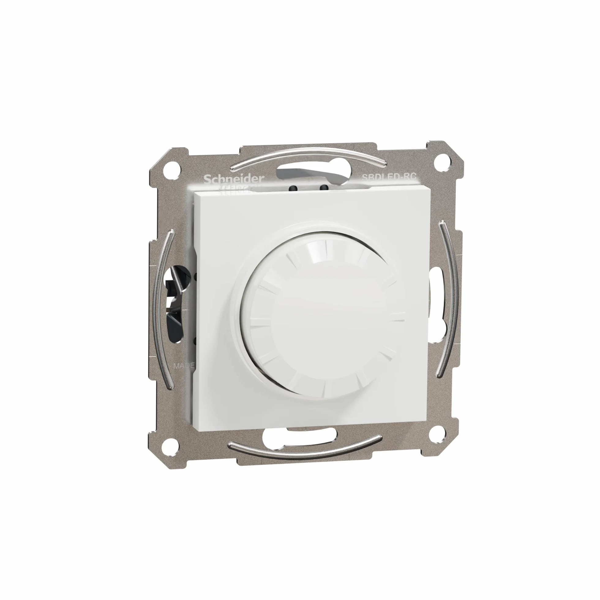 Schneider Electric Asfora EPH6870121D ściemniacz, ściemniacz obrotowy do lamp LED, lampy halogenowe, 230 V, 0-370 W, podtynkowy, sekcja fazy, biały