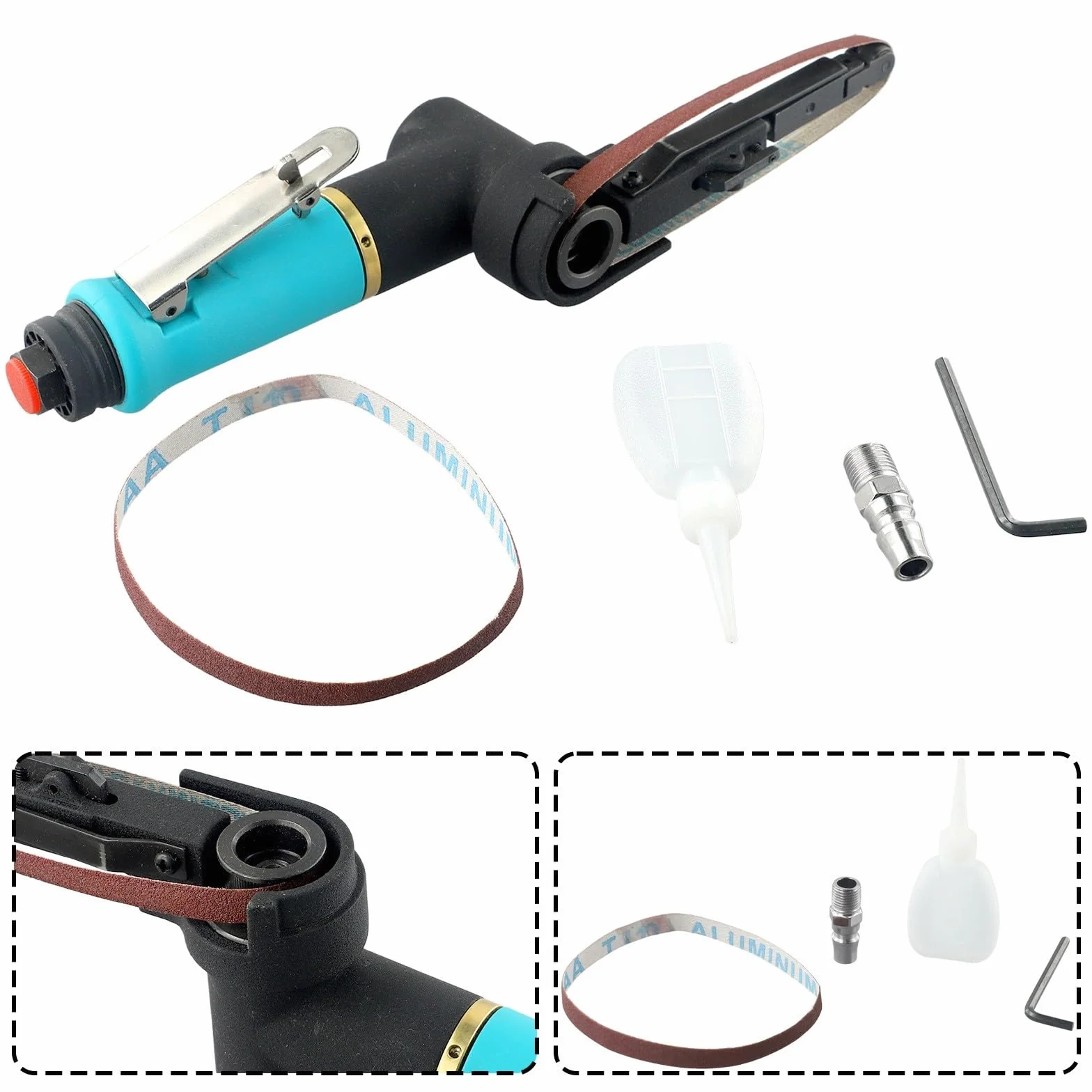 Pro Pneumatyczny adapter pasa szlifierskiego do szlifierki taśmowej pneumatycznej do obróbki metali i szlifowania