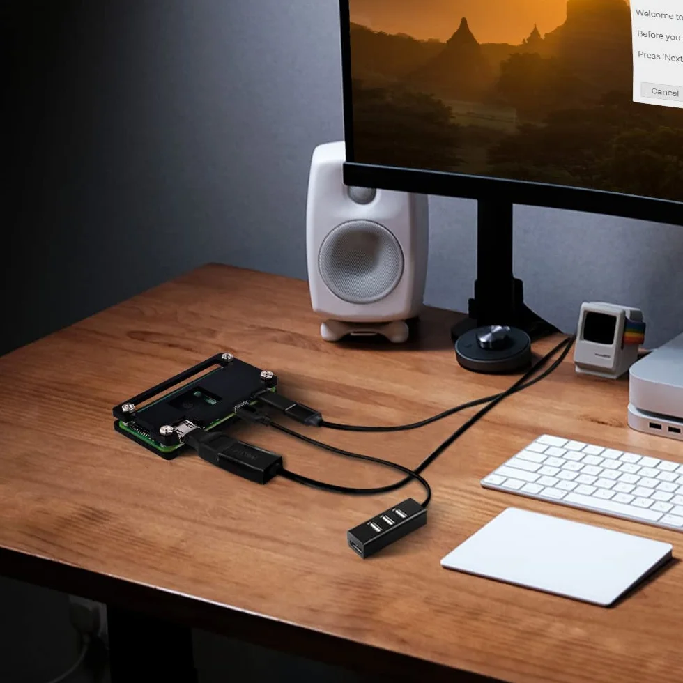 GeeekPi Raspberry Pi Zero 2 W zestaw obudowy z zasilaczem radiatorem nagłówkiem GPIO koncentratorem USB