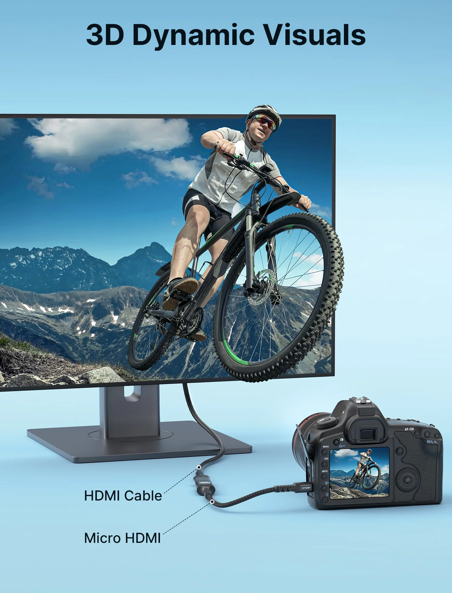 JSAUX Adapter Micro HDMI na HDMI 4K 60Hz HDR 3D 18 Gbps kompatybilny z Raspberry Pi 5/4 czarny