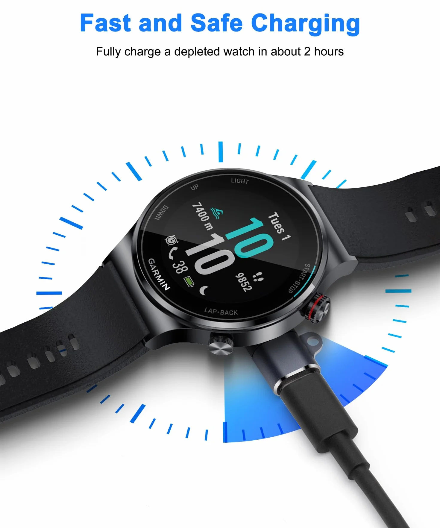 Adapter do ładowania Garmin Fenix 7, 7S, 7X, 6, 6S, 6X, USB-C żeński na męski