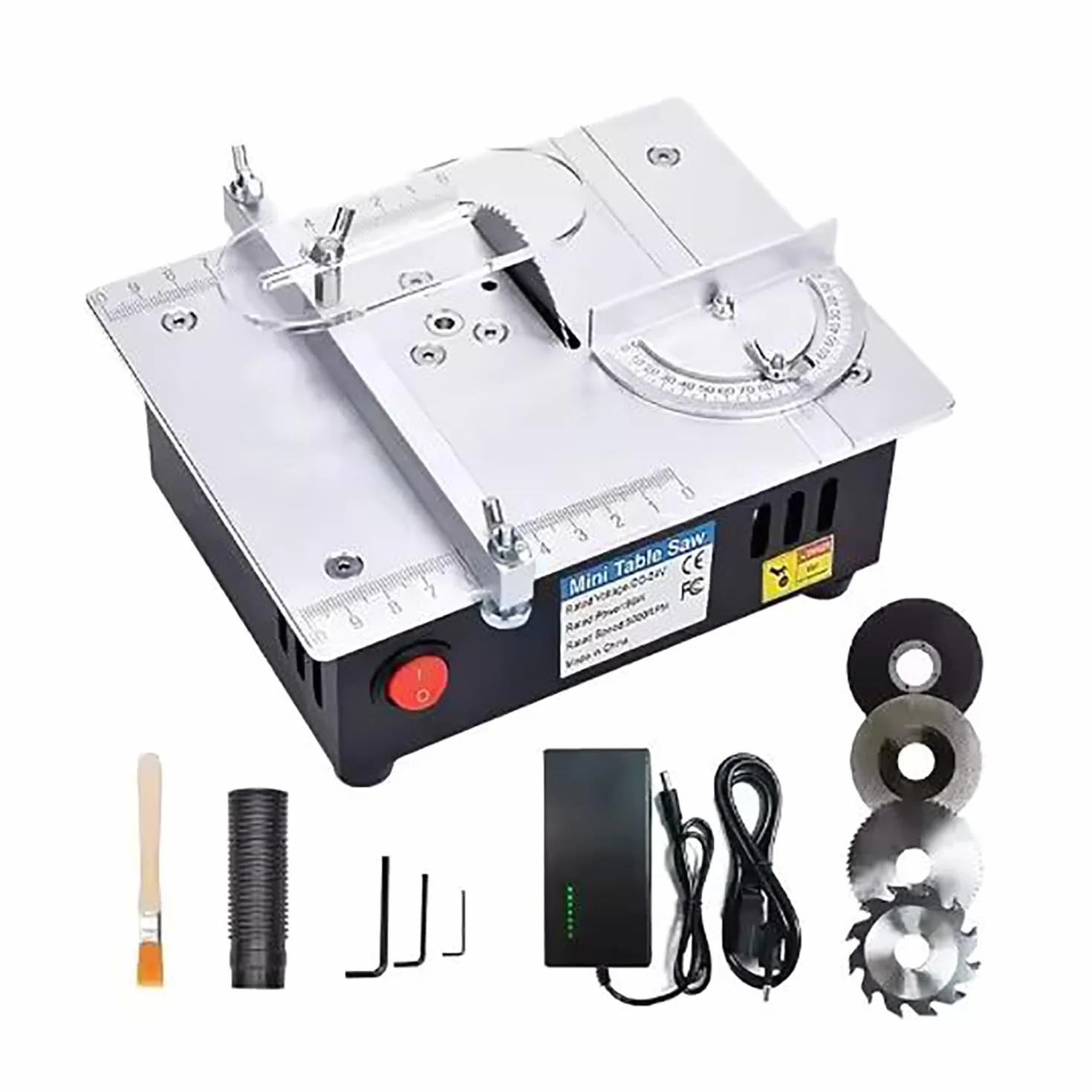 Mini stołowa piła tarczowa, regulowana precyzyjna elektryczna piła stołowa 7 regulowanych prędkości, przenośna piła tarczowa 0,1-15 mm z regulacją wysokości, odpowiednia do obróbki drewna