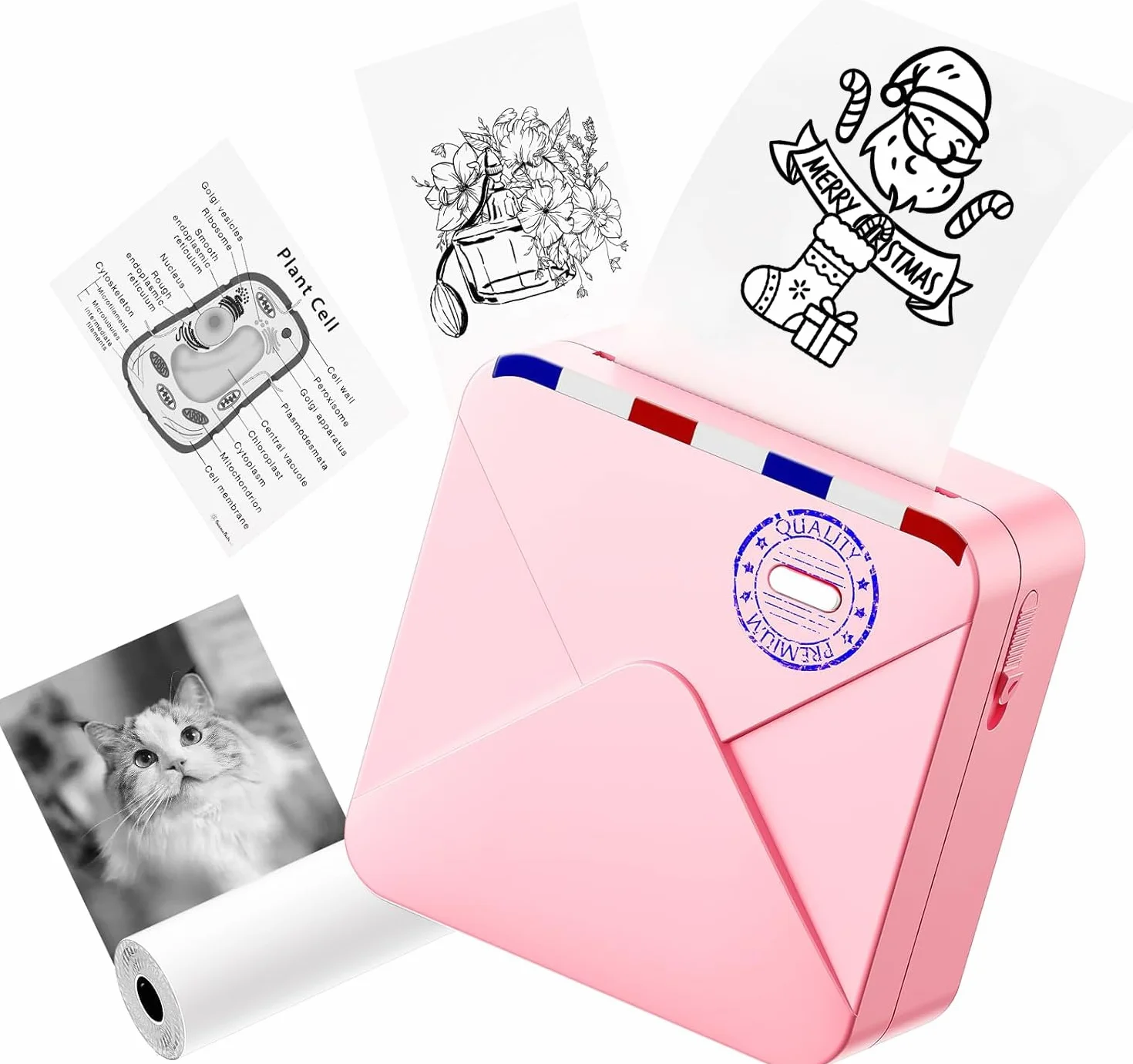Mini Drukarka Termiczna Bluetooth M02S, Drukarka Fotograficzna do Smartfona, Kieszonkowa