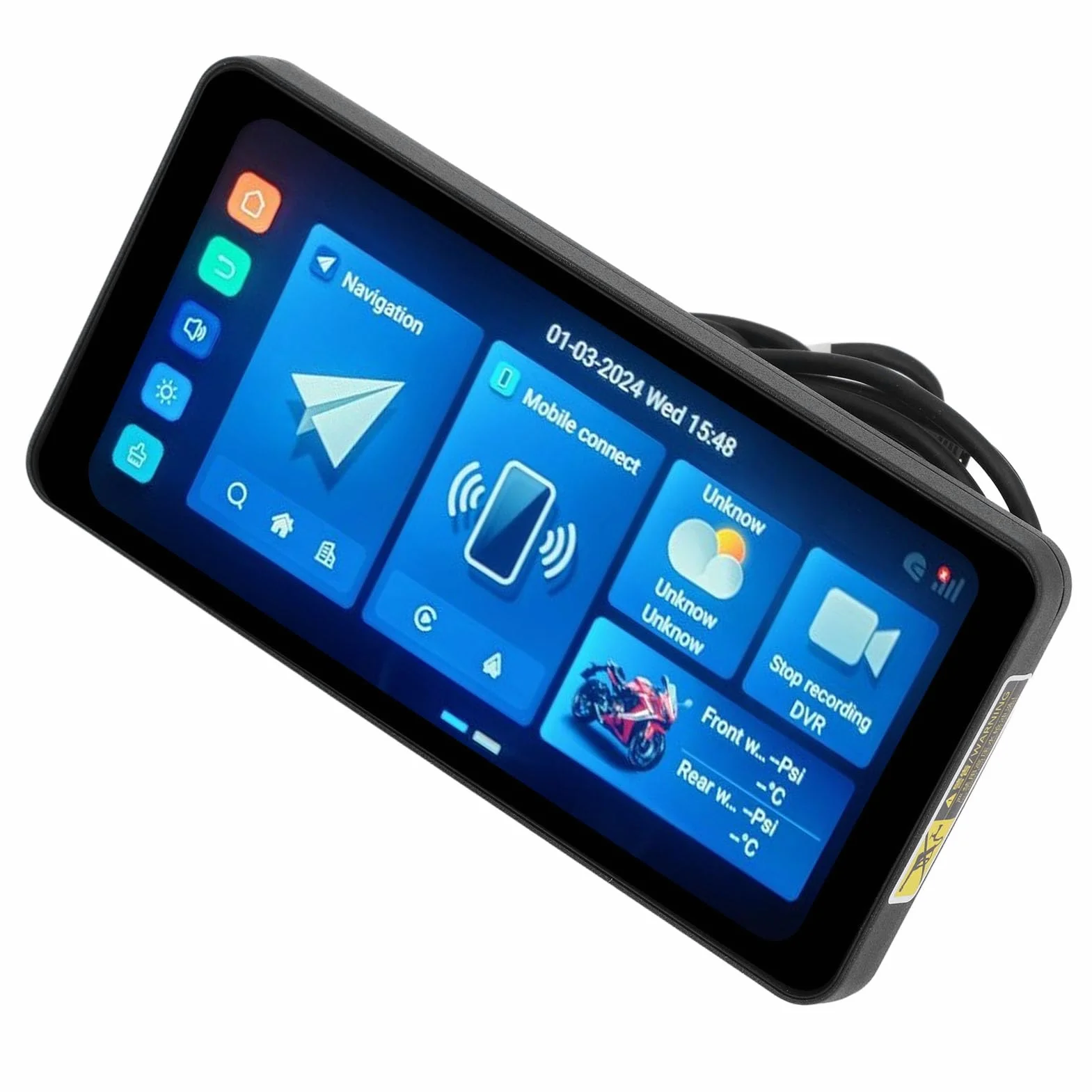 Motocyklowy System Nawigacji GPS 7in z Podwójnym Bluetooth, Płaszcz Przeciwdeszczowy, Android Auto Carplay