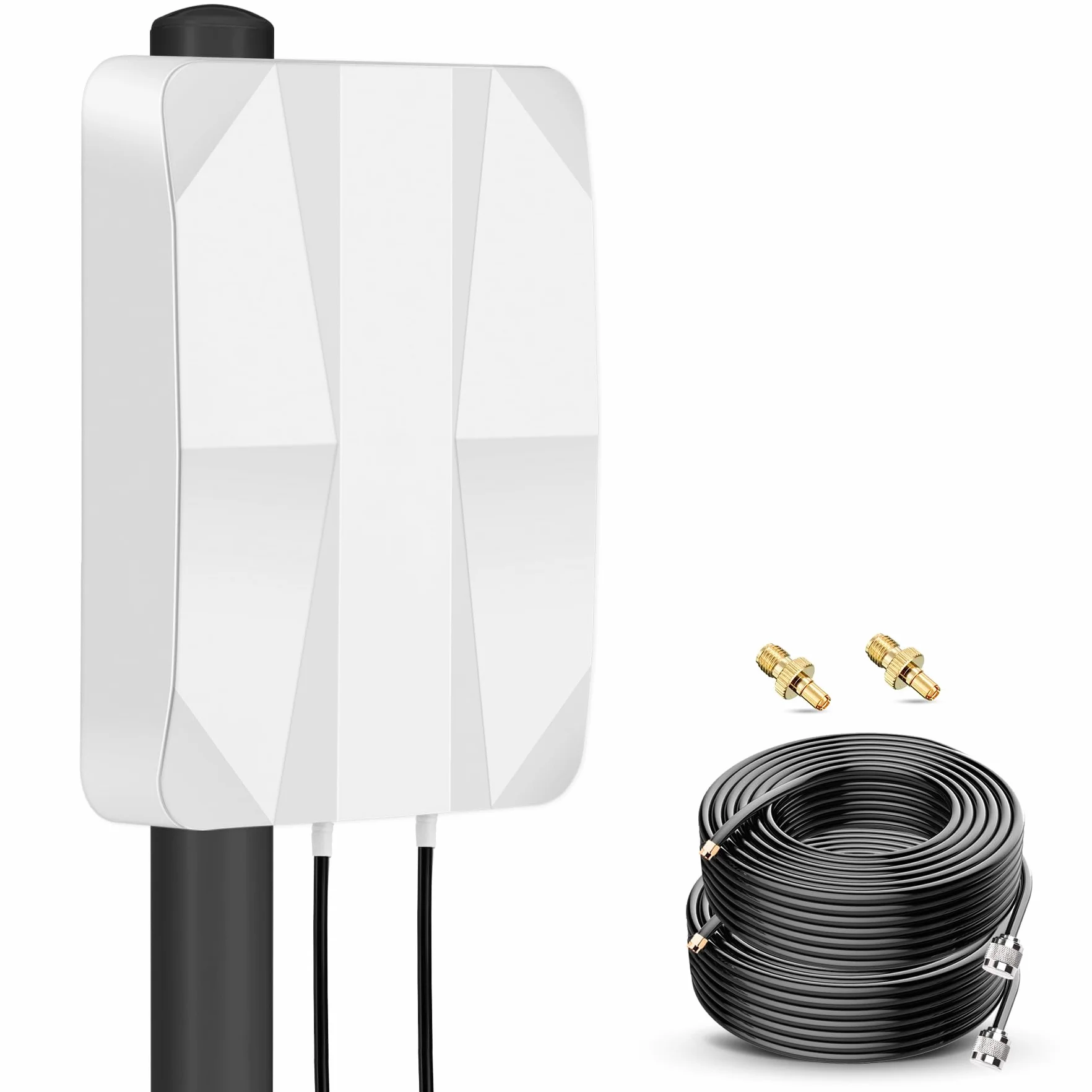 Antena panelowa 4G LTE 5G Outdoor Mimo Directional 700-2700 | 3300-3800 MHz antena do 12 dBi z kablem 10 metrowym TS9 SMA, kompatybilna z modemem routera 5G 3G 4G LTE