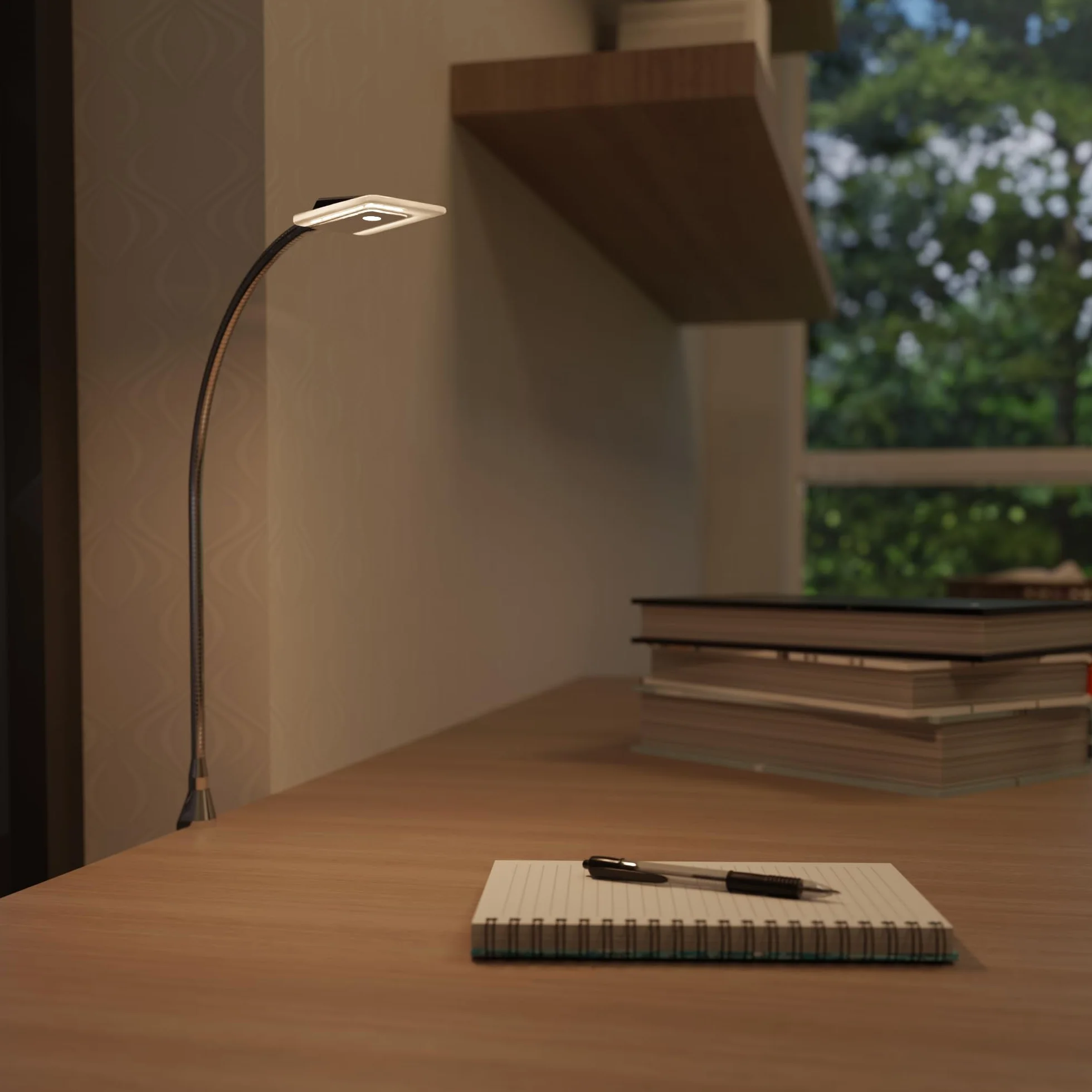 kalb Material für Möbel Lampka nocna LED do czytania, lampa flex, lampka nocna, model: 1 szt. w zestawie chrom