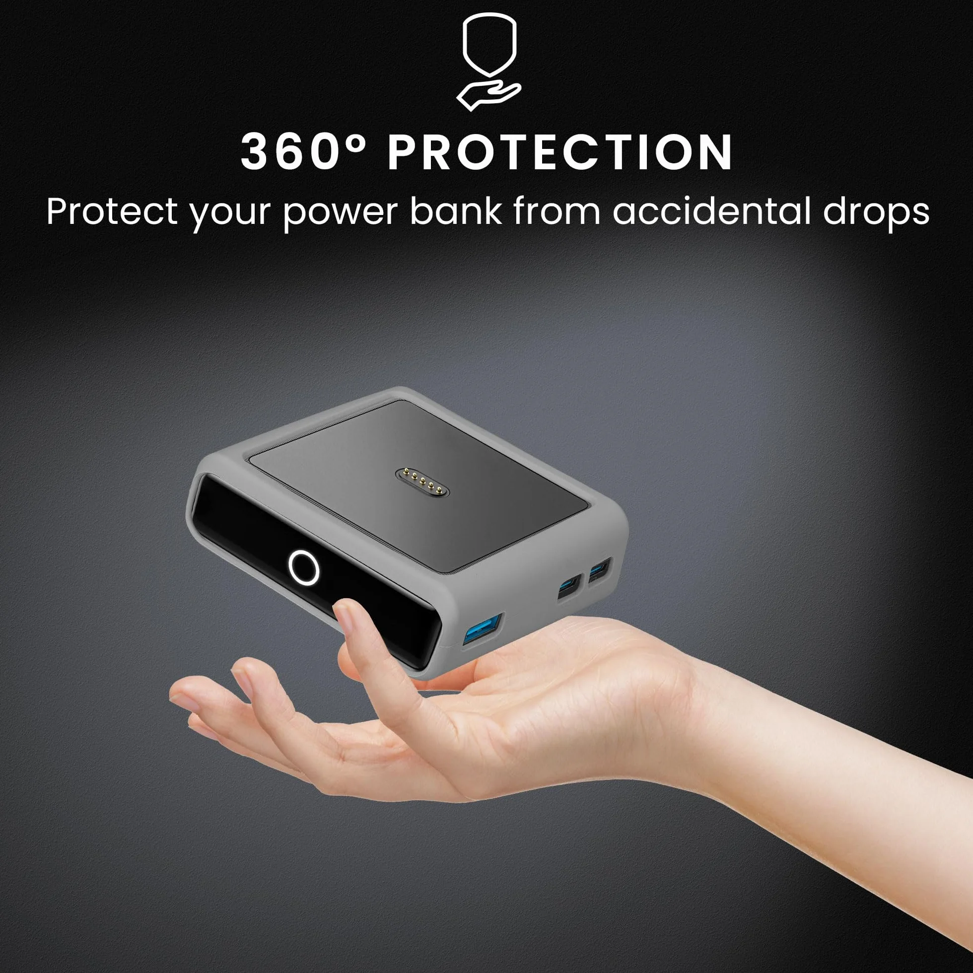 kwmobile Etui kompatybilne z Anker Charging Base Prime Bank 100 W - przenośna ładowarka, silikon, szary