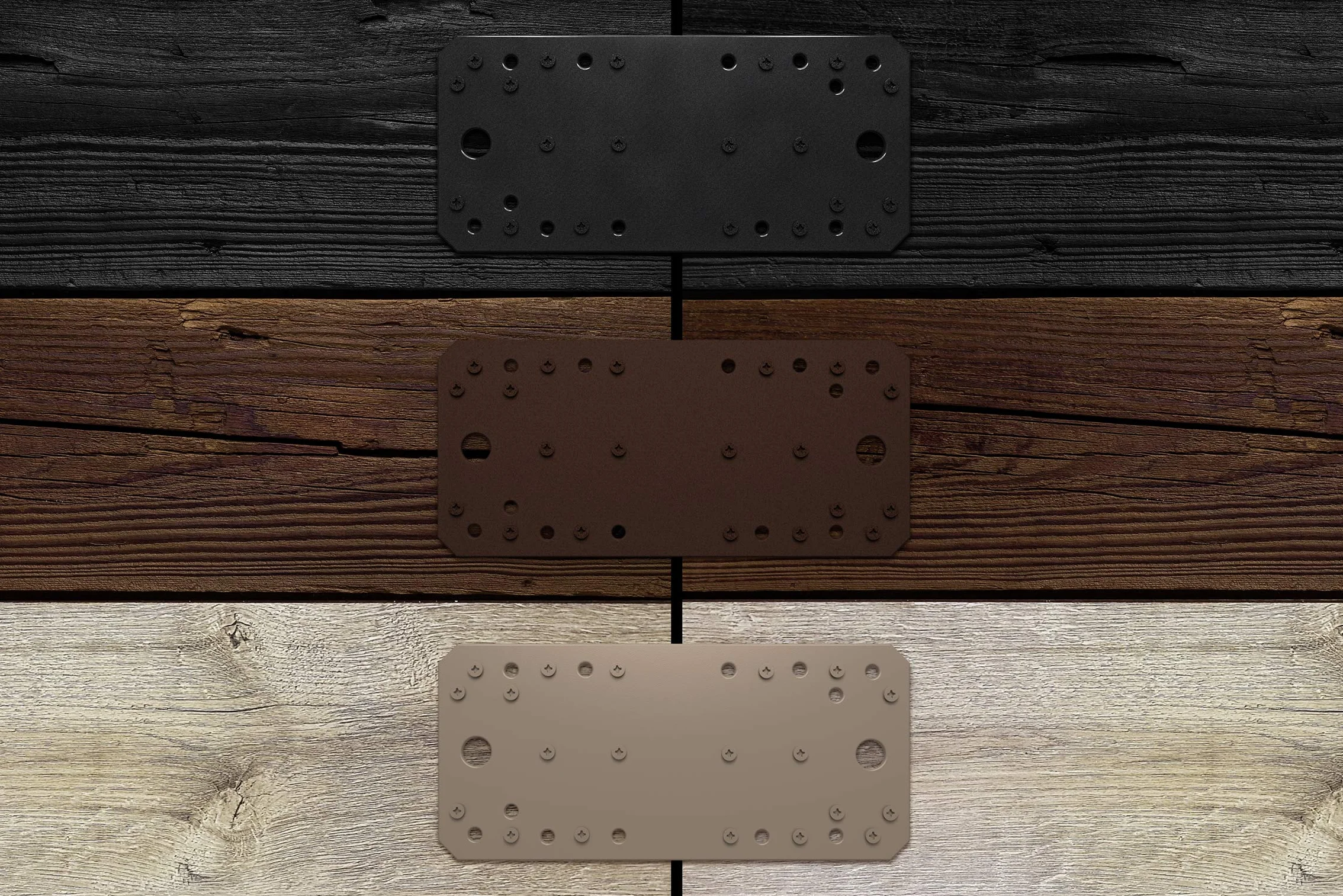 GAH-Alberts 301156 DURAVIS® kątownik płyty perforowanej | rdzawy brąz powlekany duplexem | wymiary 60 x 60 x 60 mm
