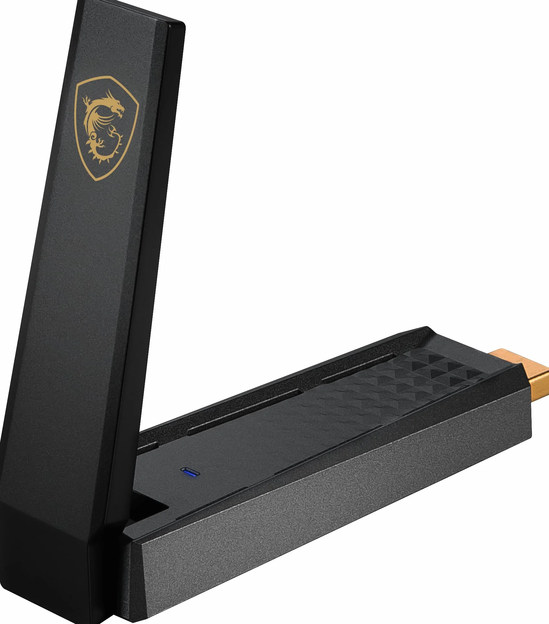 MSI AXE5400 trójpasmowy adapter USB WiFi 6E do 5400 Mb/s 6 GHz 5 GHz 2,4 GHz USB 3.2 Gen 1 typu A MU-MIMO WPA3