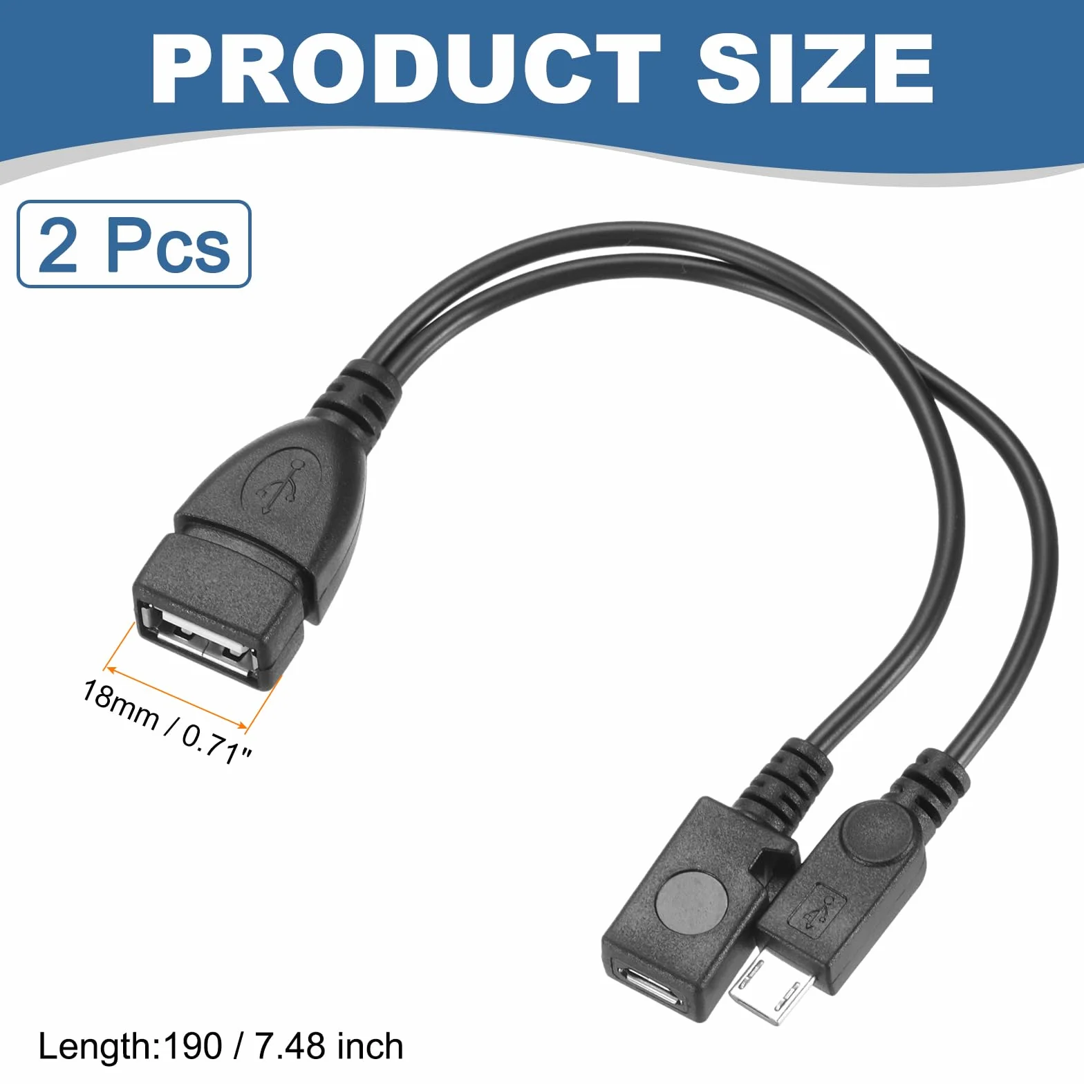 QUARKZMAN 2 sztuki adapter micro USB na USB OTG czarny