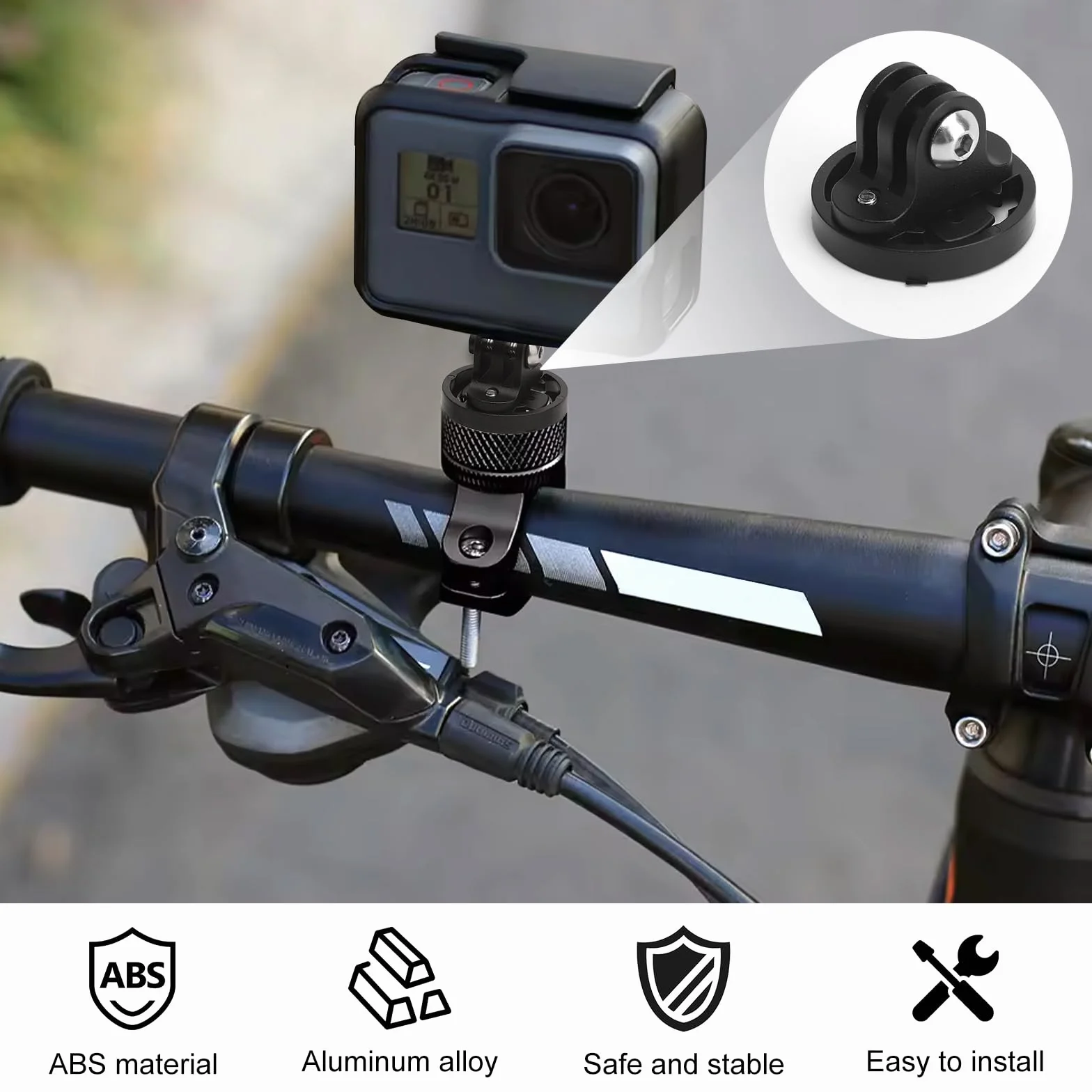 VOSSOT Uniwersalny uchwyt rowerowy do Gopro Garmin A Dapter Varia uchwyt Ngmit 20-22 mm odstęp między otworami Gopro uchwyt na rower, mocowanie do Garmin, adapter stabilne połączenie oświetlenia