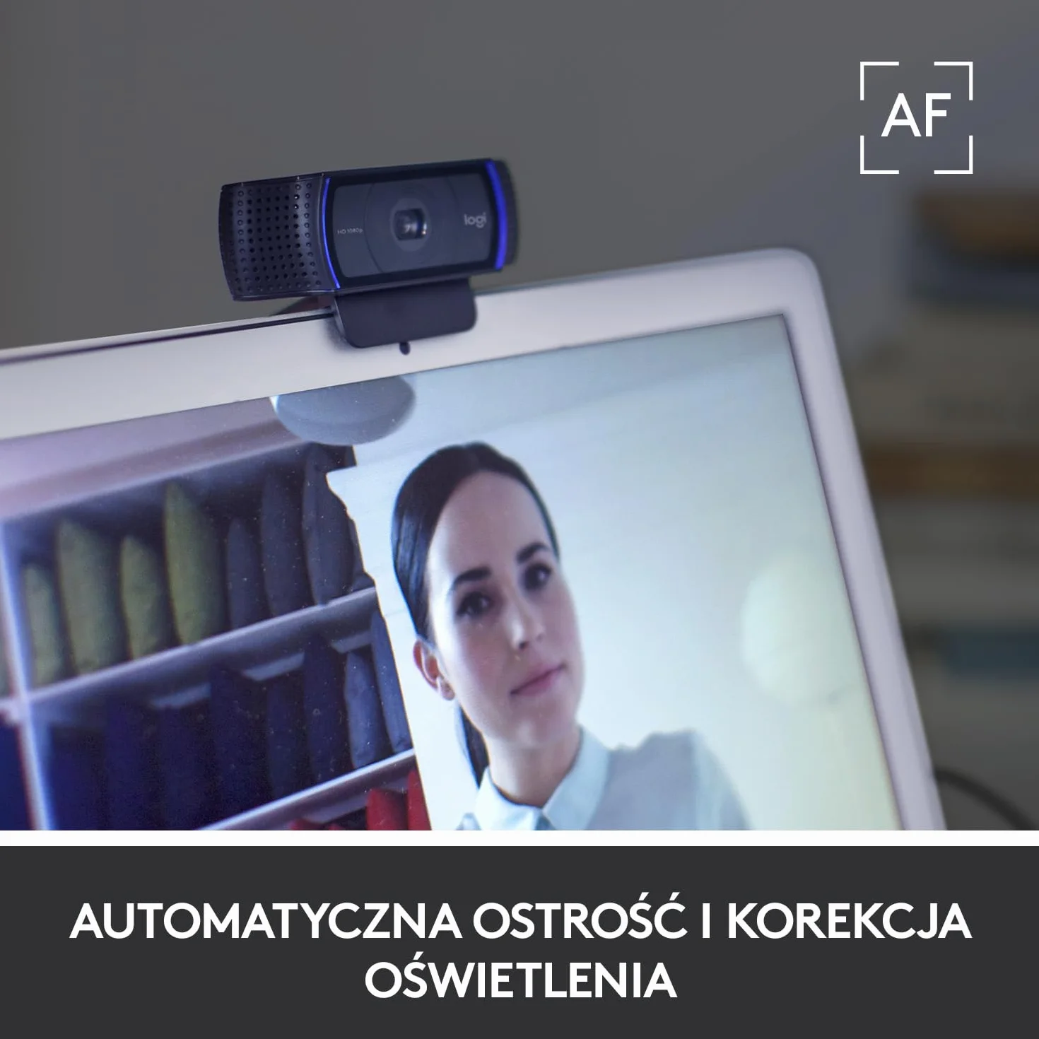 Logitech Full HD Pro C920 kamera internetowa, panoramiczne wideorozmowy i nagrywanie 1080p HD, automatyczna korekcja światła, mikrofony z redukcją szumów, stworzona do spotkań streamingu - Czarny