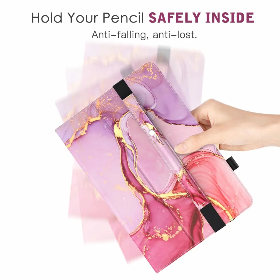 MoKo Apple Pencil Pro Holder PU Leather iPad Pencil Sleeve with Buckle Elastic Band