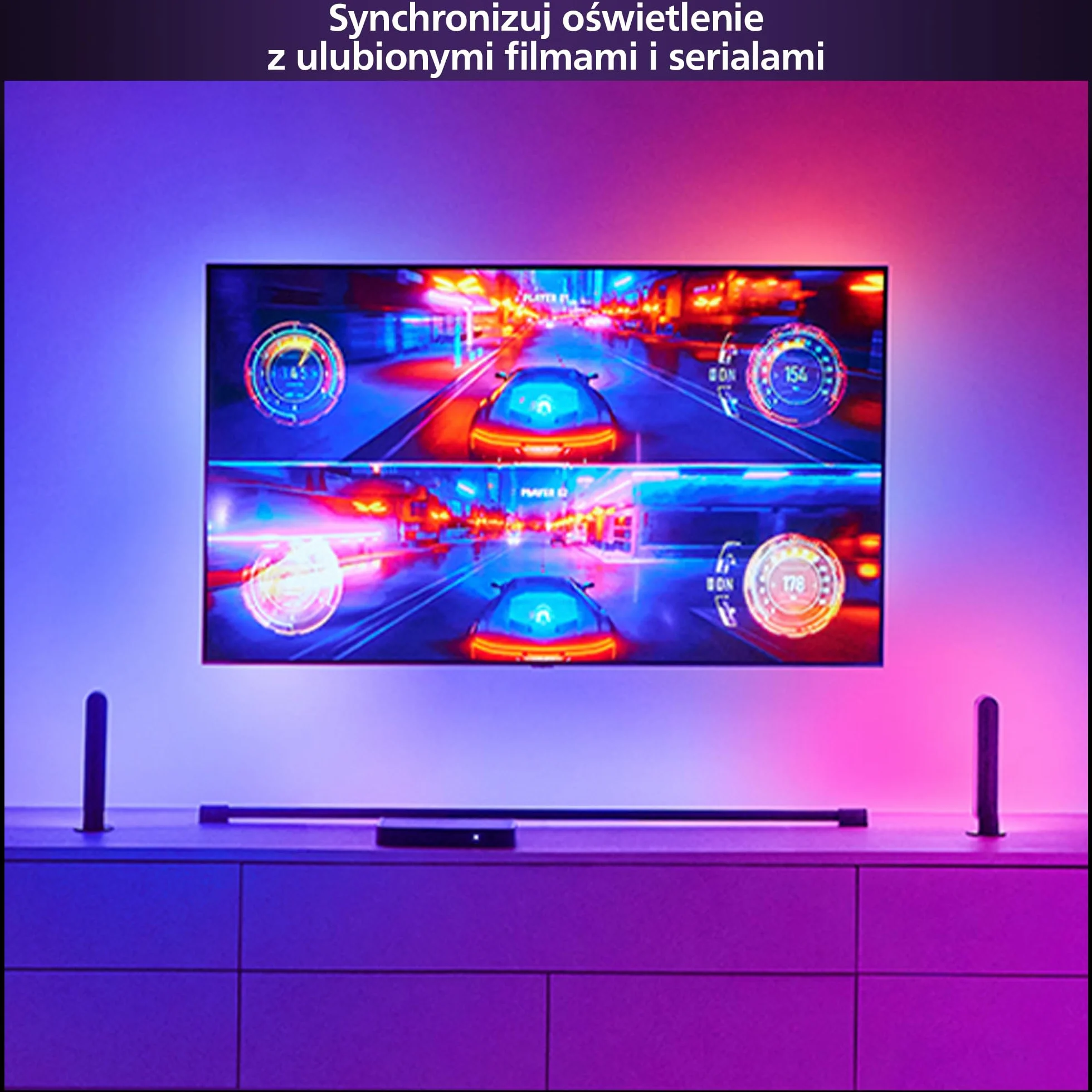 Philips Hue Play HDMI Sync Box 8K Bezprzewodowy Synchronizator Dolby Vision 10 Świateł