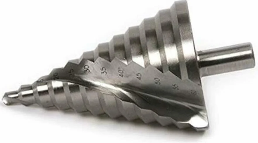 Zestaw wierteł stopniowych z rowkiem spiralnym, Otwieracz do otworów metalowych 110 mm Stożkowy otwór HSS Powlekany tytanem Wiertło stopniowe Narzędzie elektryczne HSS 6-60 mm Stal