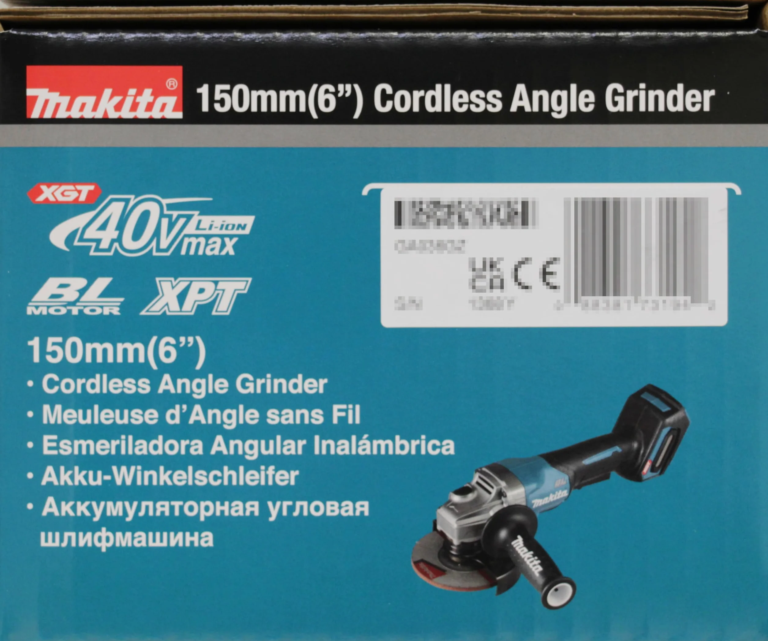 Makita GA036GZ akumulatorowa szlifierka kątowa 40 V maks. (bez akumulatora, bez ładowarki), petrol