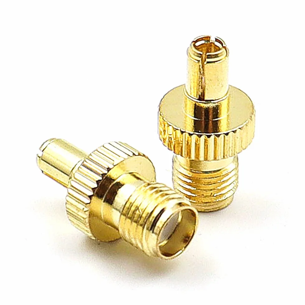 Alnicov 2szt SMA żeński do TS9 męski adapter TS9 do SMA adapter antenowy koncentryczny złącze pozłacane do zewnętrznej anteny kompatybilny z routerem 4G mobilny szerokopasmowy,