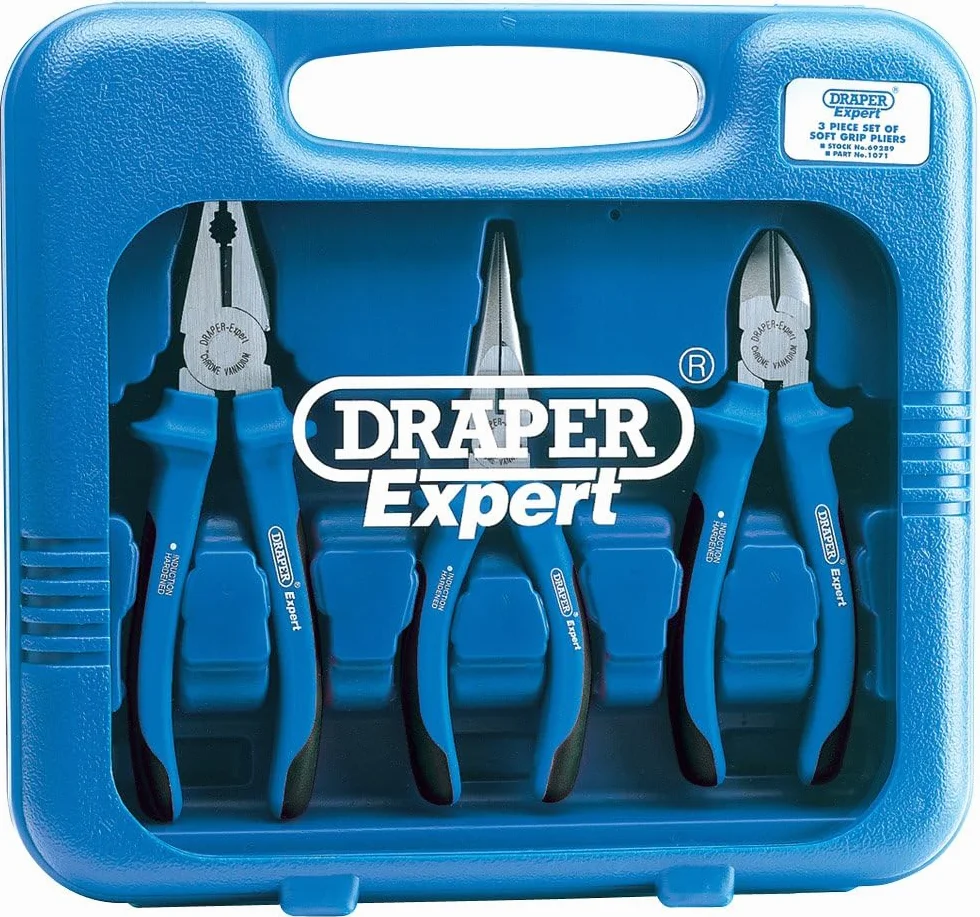 Draper Expert 69289 zestaw szczypiec z uchwytami Softgrip, 3-częściowy