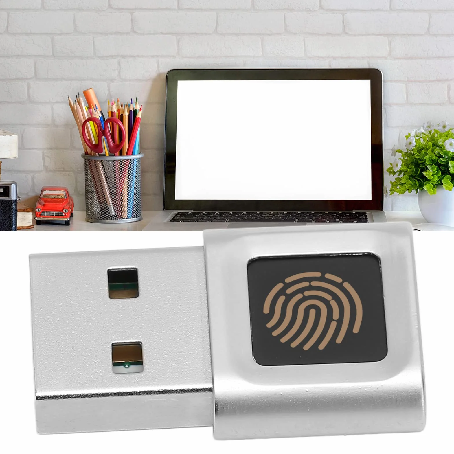 Czytnik Linii Papilarnych USB, Wykrywanie 360° w Zakresie 0,5S, Skaner Linii Papilarnych Hello, Czujnik Linii Papilarnych Wysoka Czułość Szybkie Dopasowanie Biometryczne dla Windows7 8 10 dla Laptopa