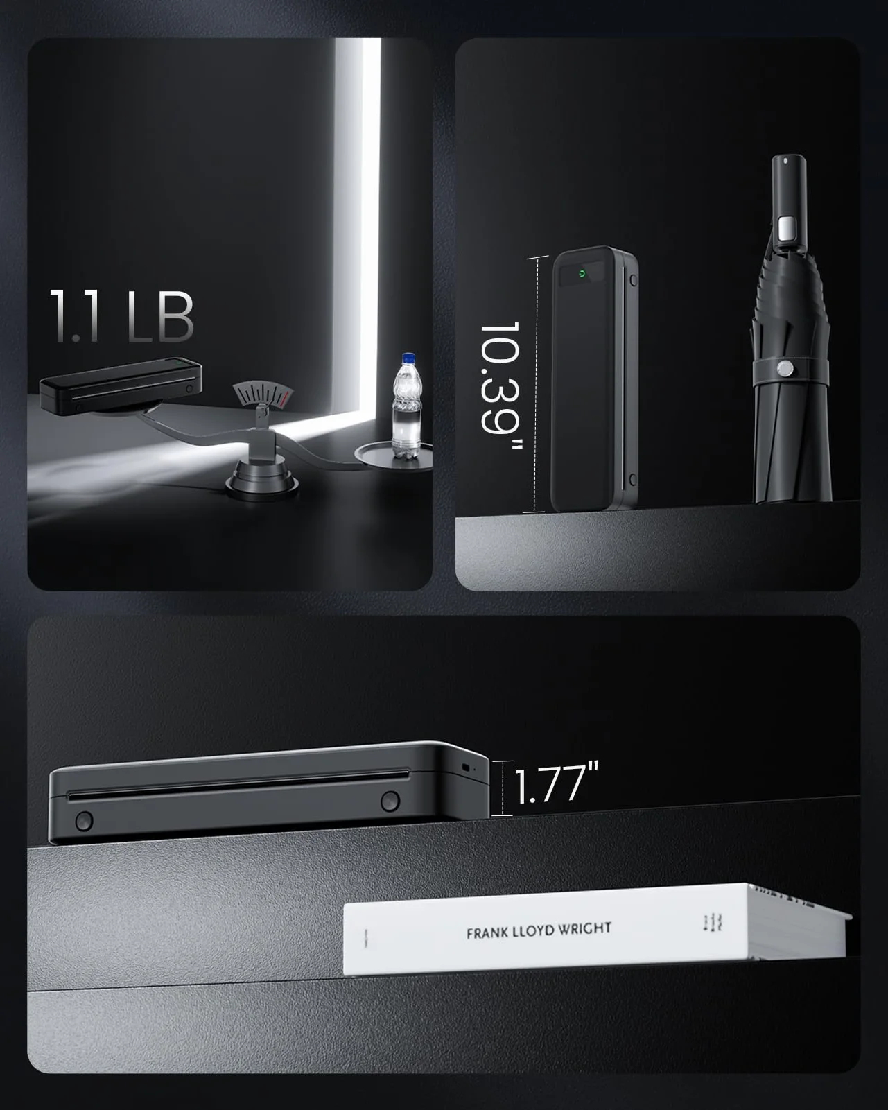 Przenośna Drukarka Termiczna A4 Inkless Wireless Bluetooth 300Dpi Kompatybilna z iOS, Android i PC, Mała Drukarka na Papier Termiczny 216/210/110/80/53 mm, Podróż, Biuro, Szkoła, Dom, Samochód