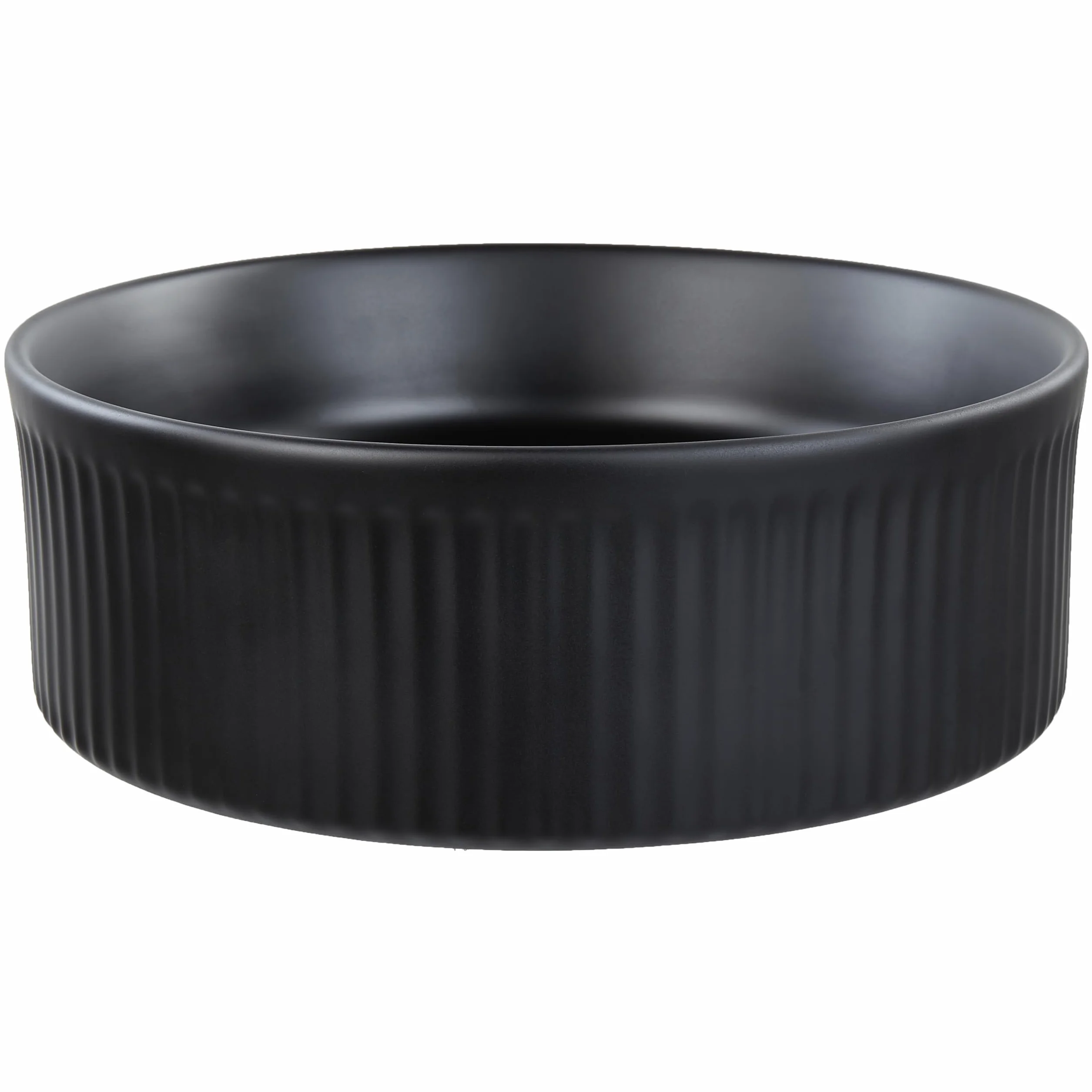 Umywalka łazienkowa nablatowa ceramiczna matowa ⌀ 37 cm czarna Geldo