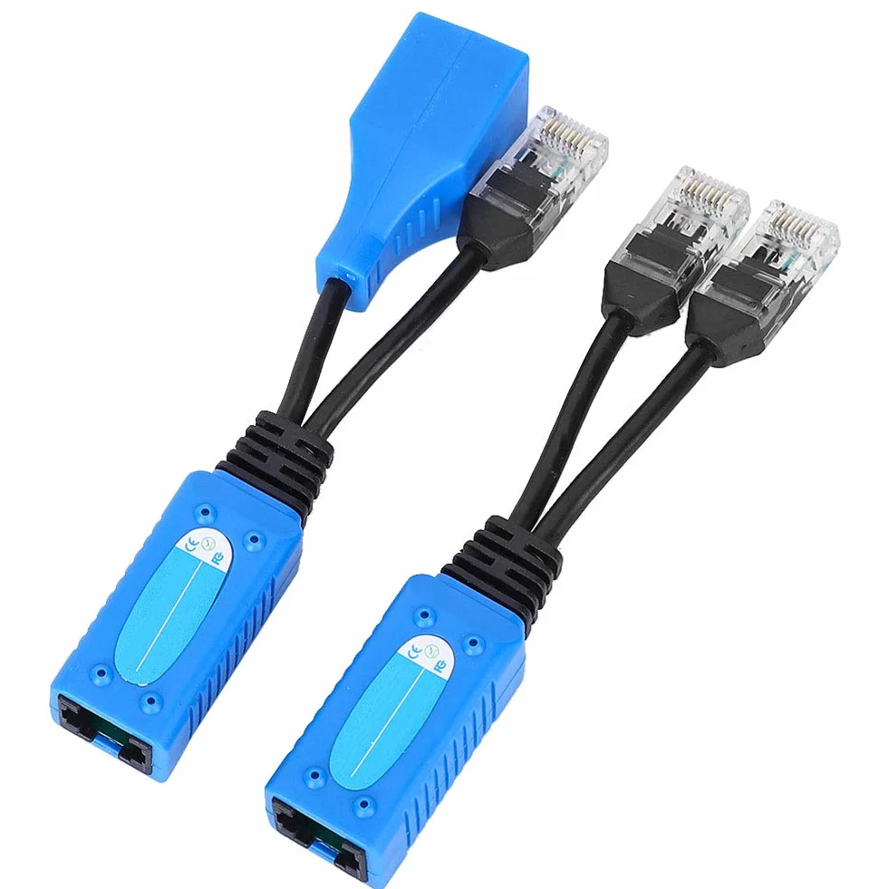 Rozdzielacz Poe 2 szt. Rozdzielacz Rj45 Combiner Złącza Adaptera Poe Zestaw Kabli Zasilających Złącza Kabli Poe