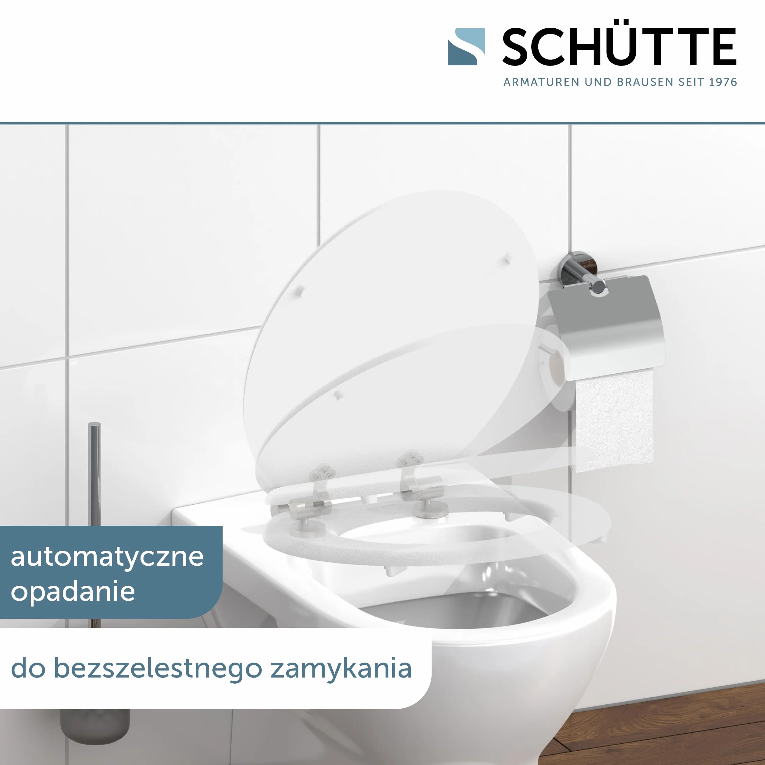 SCHÜTTE Deska sedesowa wolnoopadająca z drewna, deska sedesowa z płyty MDF, rdzeń drewniany, deska sedesowa z deską klozetową | obciążenie do 175 kg | biała
