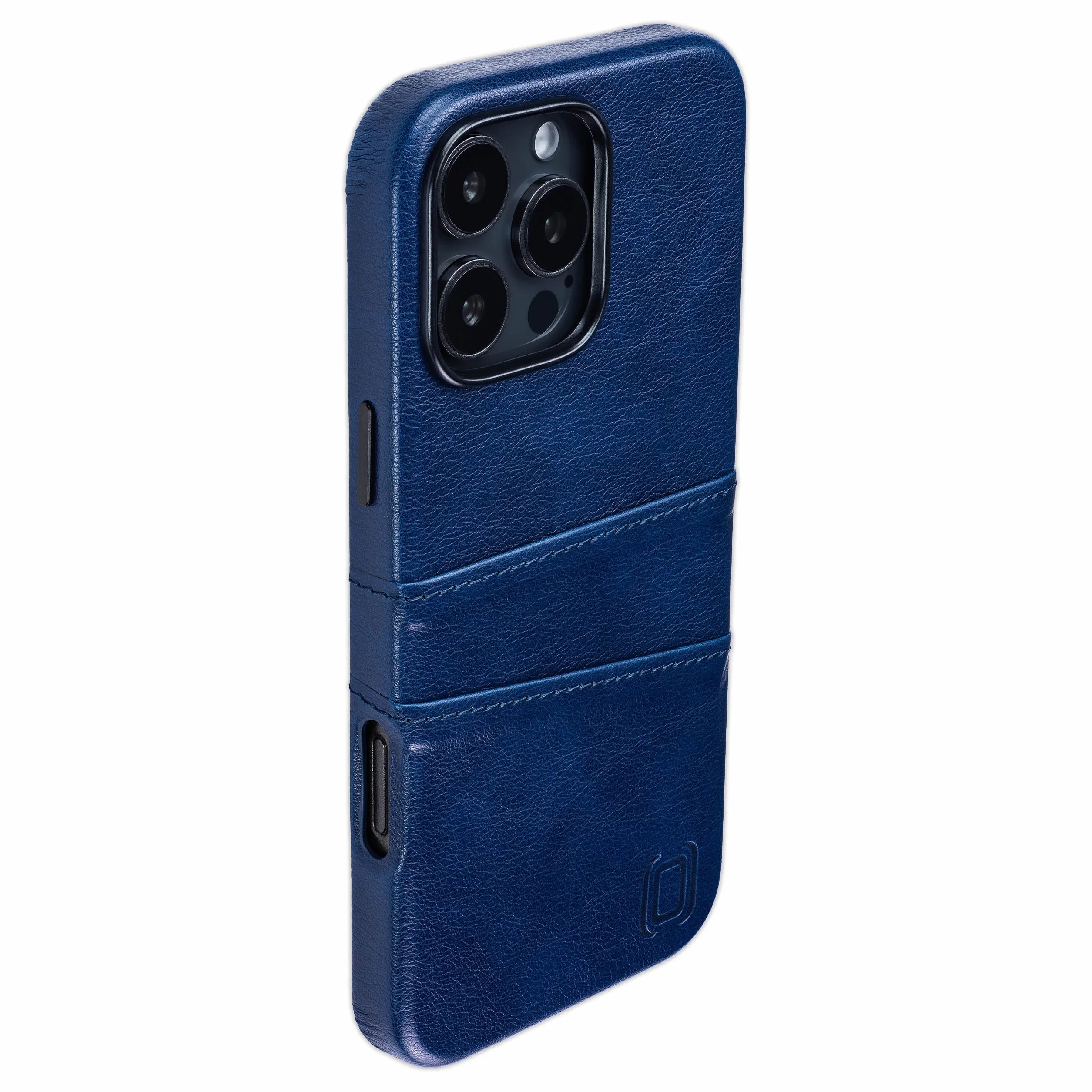 Dockem Etui na iPhone 16 Pro Max z Wbudowaną Metalową Płytką Magnetyczną, 2 Kieszenie, Skóra Syntetyczna Granatowy