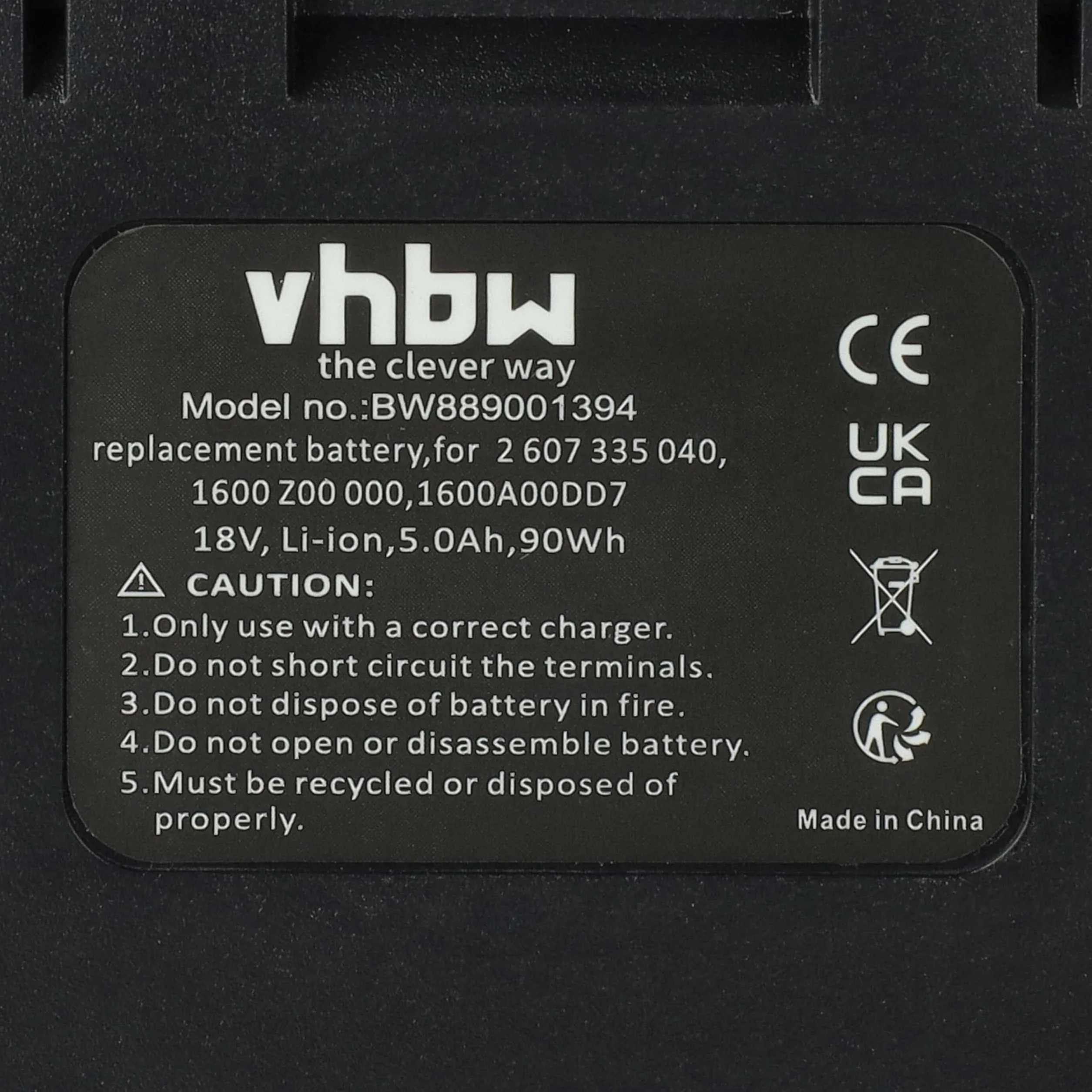 vhbw Akumulator kompatybilny z elektronarzędziami Bosch UniversalHedgeCut 18-500, UniversalGrassCut 18-26, akumulatorowe urządzenie ogrodowe (5000 mAh, litowo-jonowy, 18 V)