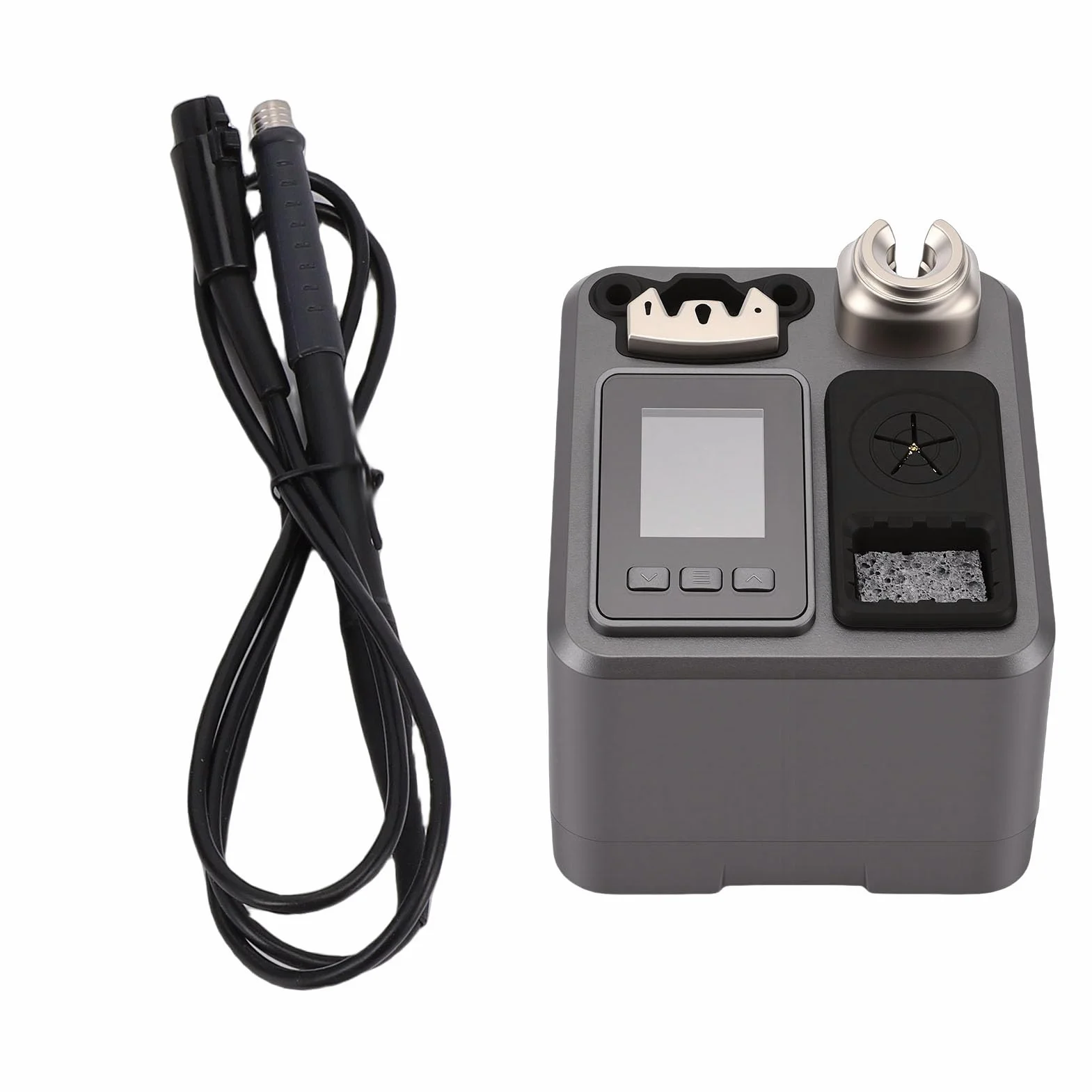 GOWENIC Stacja Lutownicza 120 W, Inteligentny Wyświetlacz LCD z regulacją Temperatury z technologią PID, Automatyczny Tryb Uśpienia do Profesjonalnego Lutowania DIY (wtyczka UE)