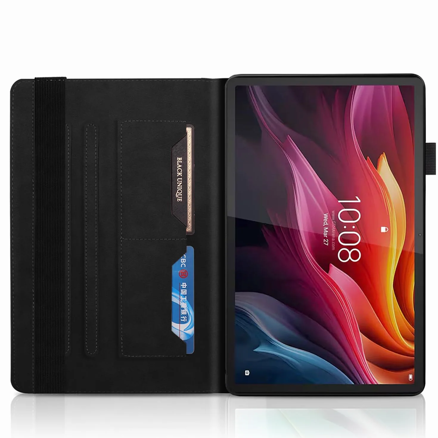 Etui do Lenovo Tab Plus Tablet 11,5" 2024, etui ze skóry PU z uchwytem na pióro Lenovo Tab Plus 11,5", etui ochronne z funkcją podstawki, Lenovo Tab Plus 11,5" czarne