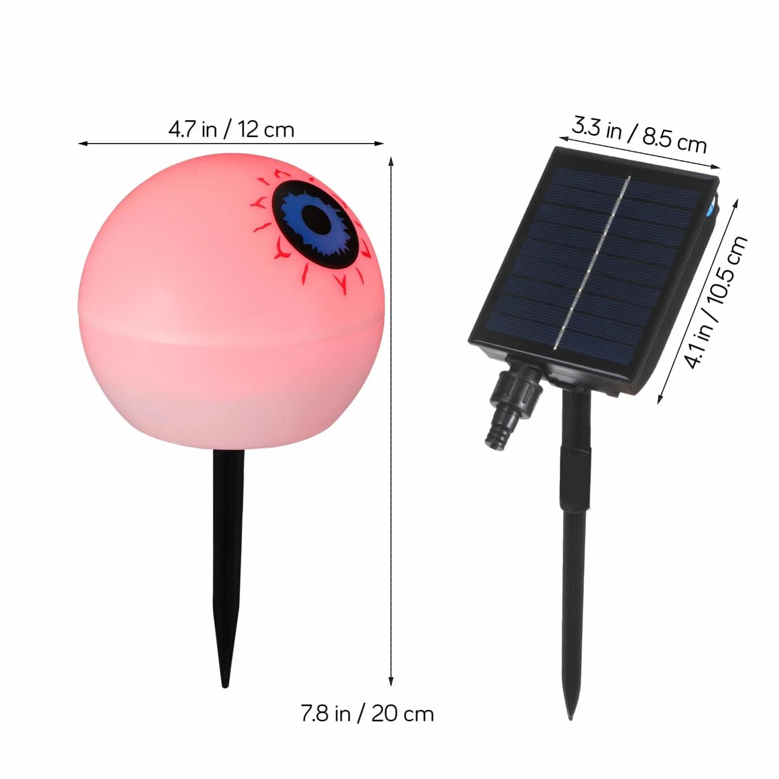 OSALADI Zestaw 5 Lamp Solarnych Na Halloween Zdalnie Sterowanych Solarnych W Kształcie Gałek Ocznych Lamp Na Halloween Do Dekoracji Ścieżek Ogrodowych Patio I Ścieżek Czerwona I Zielona