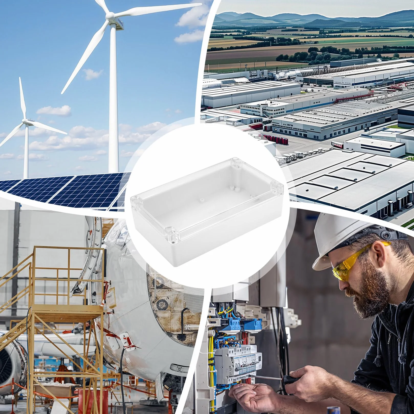Obudowa Elektroniczna, Puszka Przyłączeniowa IP65 Wodoszczelna, Obudowa z Tworzywa Sztucznego z Przezroczystą Pokrywą, Puszka Instalacyjna Odporna na Warunki Atmosferyczne (200 x 120 x 56 mm)