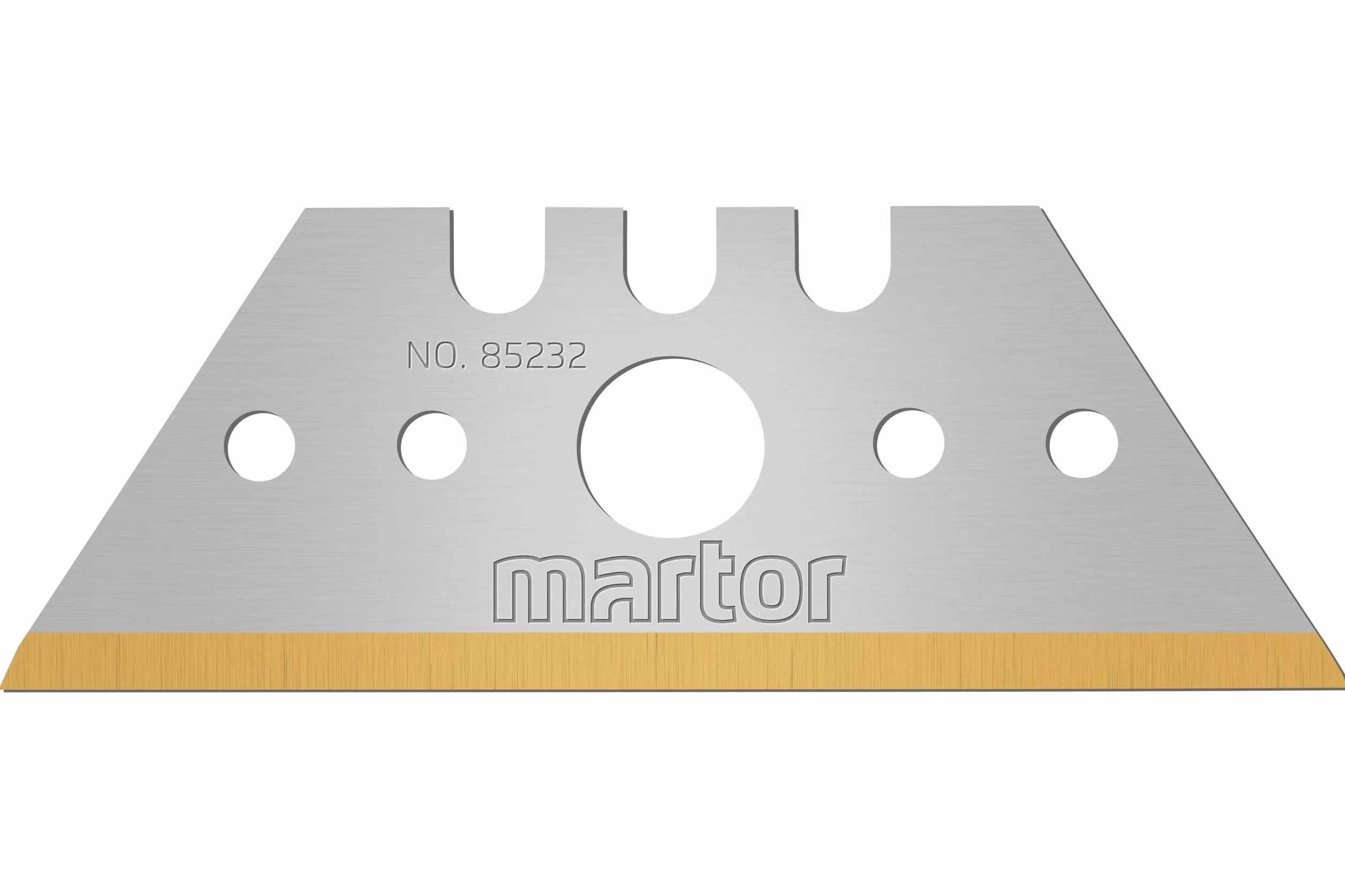 MARTOR 10 x ostrza trapezowe, ostrza zamienne do noży, noże bezpieczeństwa, 19 mm, ostre, w dozowniku, powłoka TiN, dwustronne, nr 85232