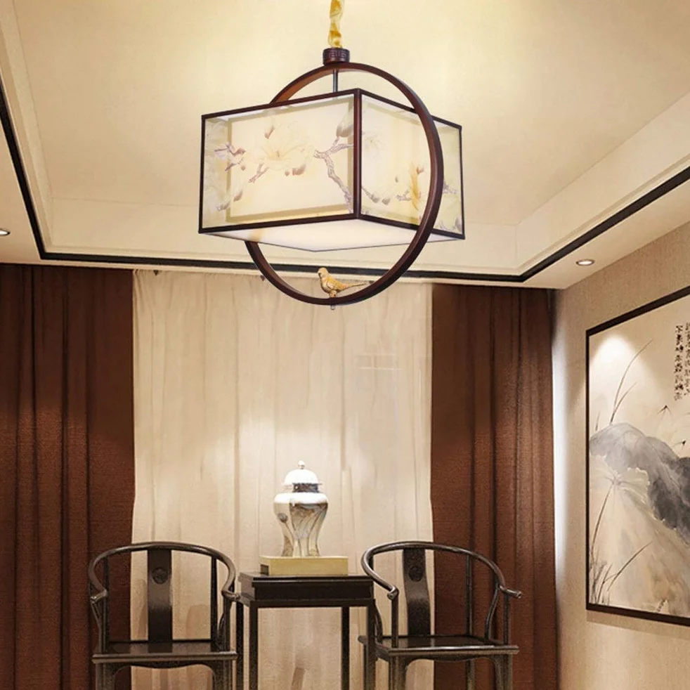 Kuchnia Żyrandol Retro Chiński Styl Oświetlenie Sypialni Restauracja Sufit Żelazny Whited E27 Oświetlenie Wewnętrzne Urządzenie Oświetleniowe